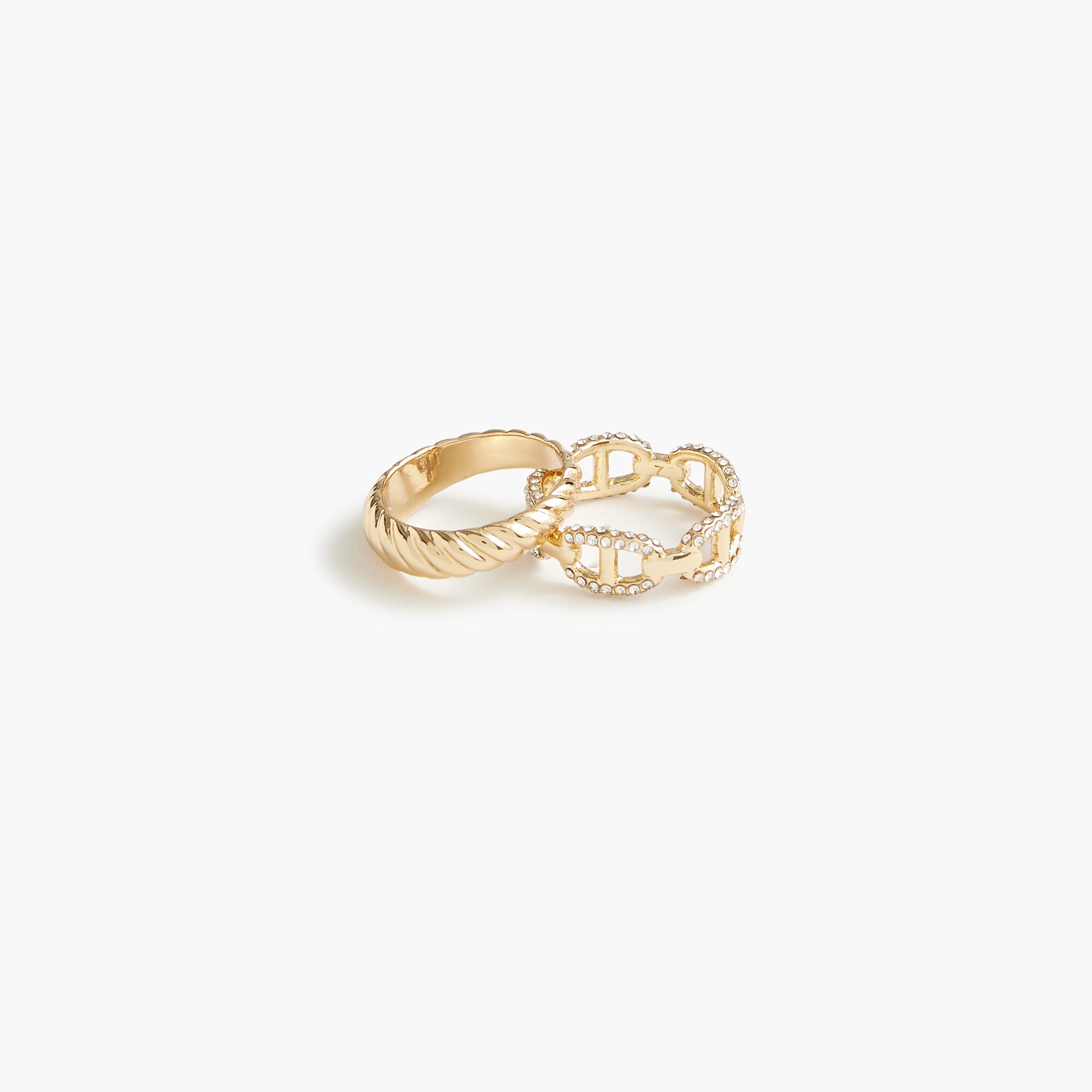 crystal chain rings set-of-two for women