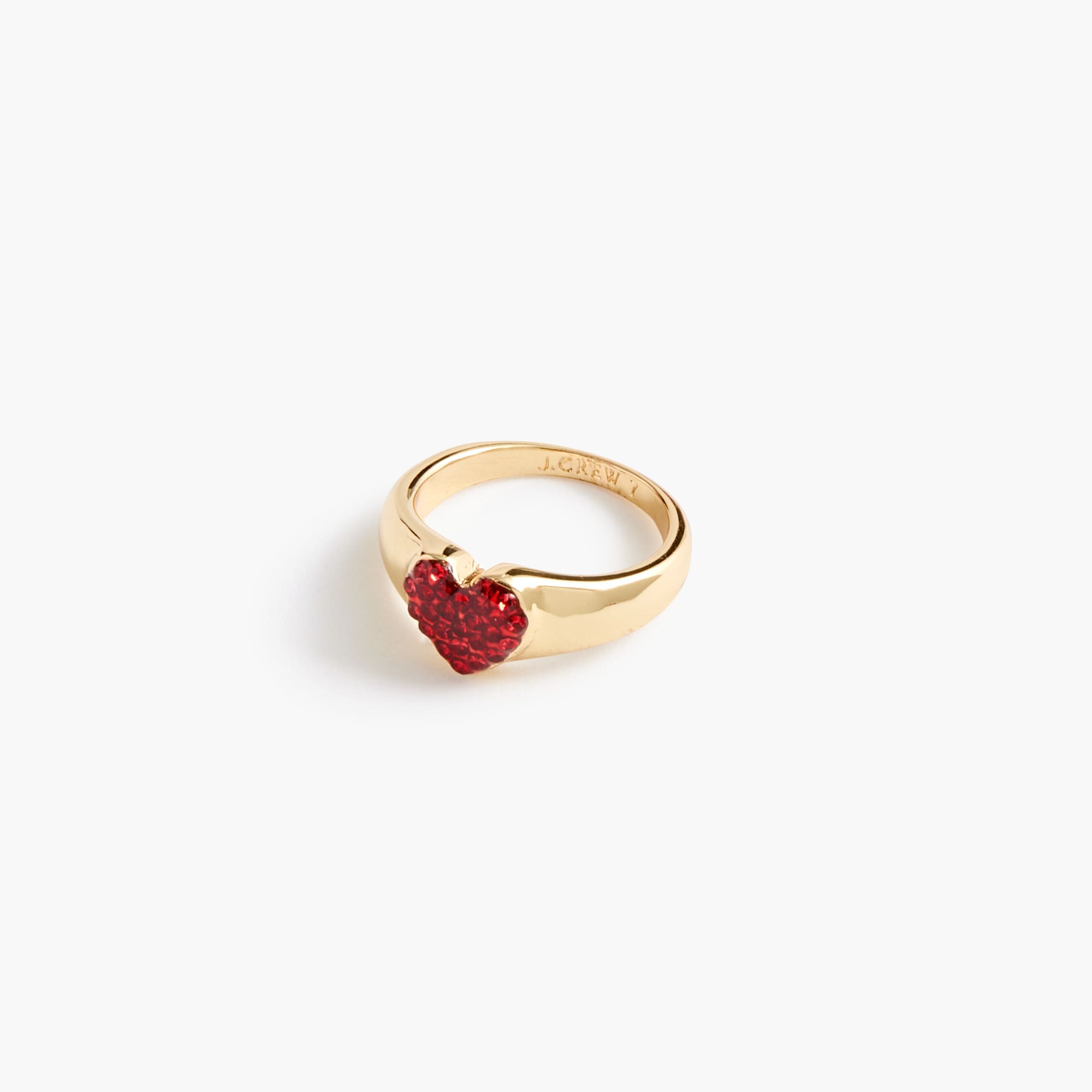 pav&eacute; heart ring for women