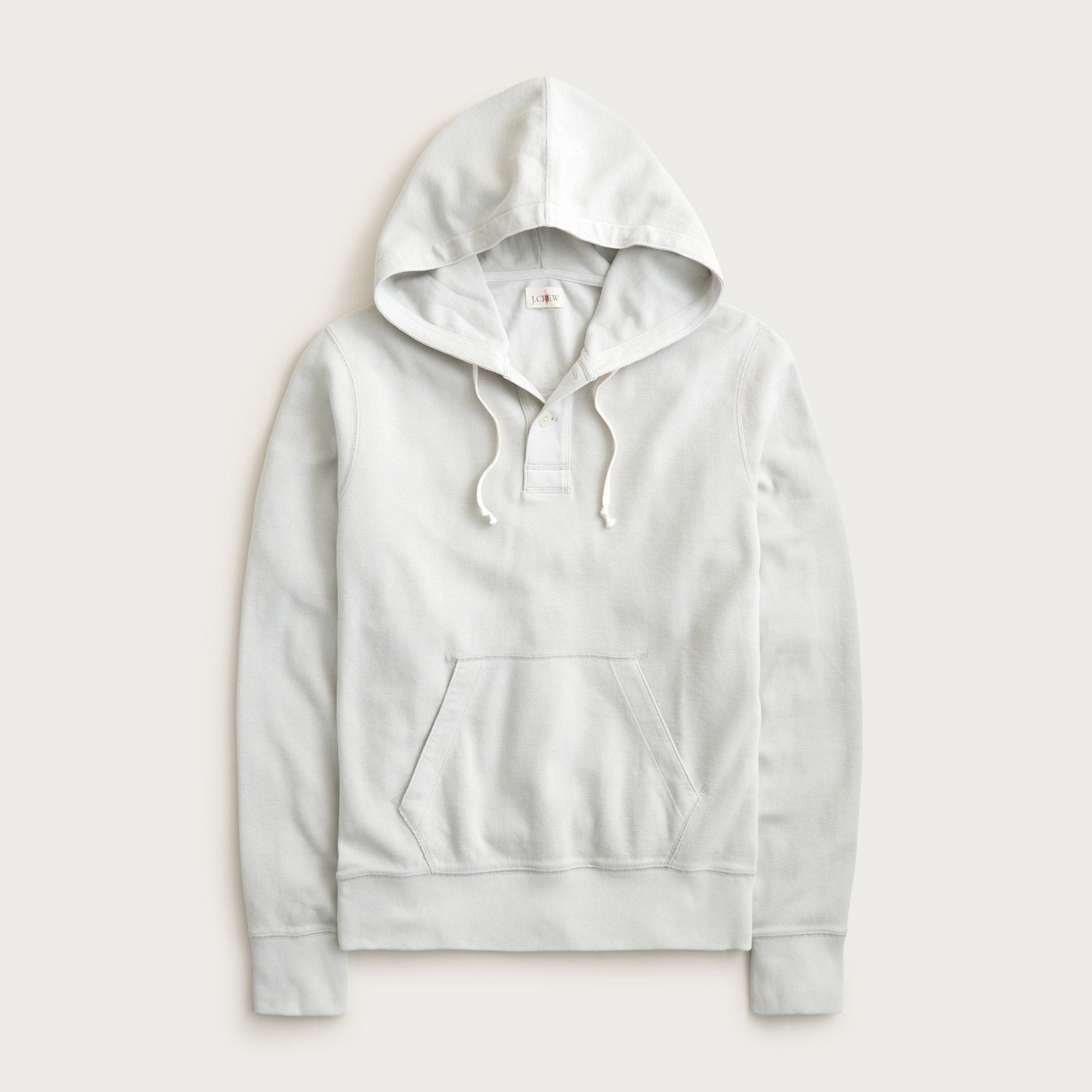 Waffle-knit Cotton Henley Hoodie For Men | J.Crew