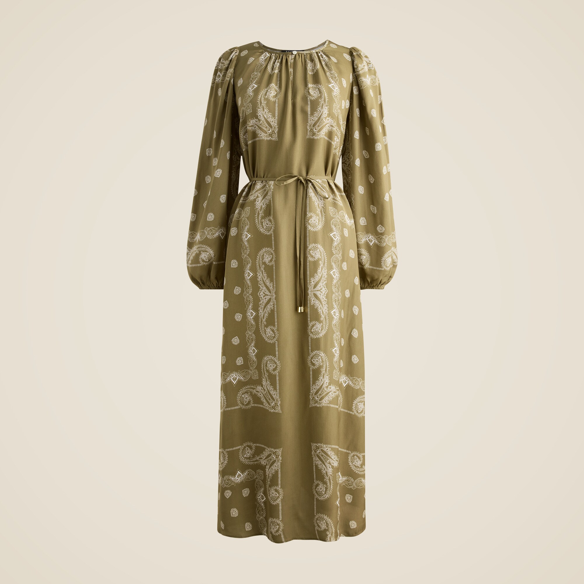 Drapey tie-waist dress in bandana print