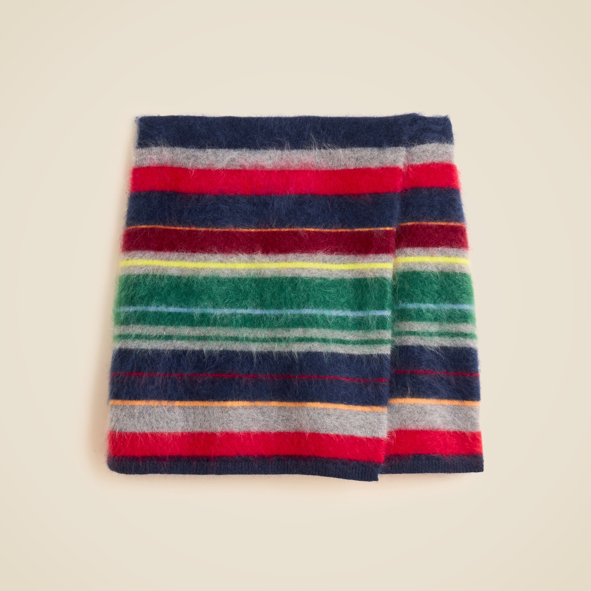 womens Collection brushed cashmere faux-wrap mini skirt in vintage stripe