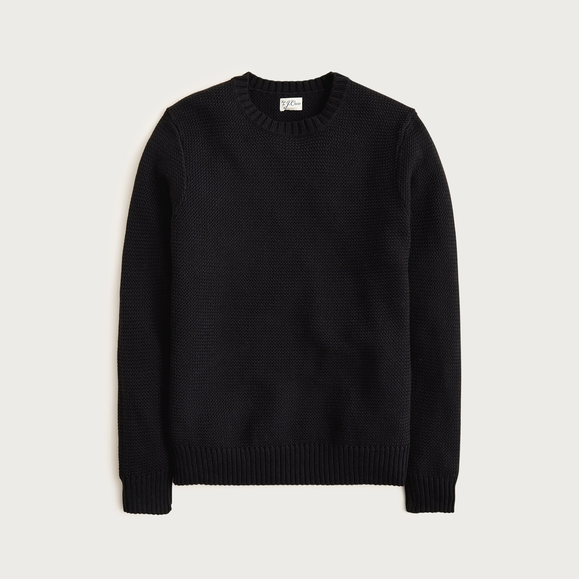  Basket-stitch cotton crewneck sweater
