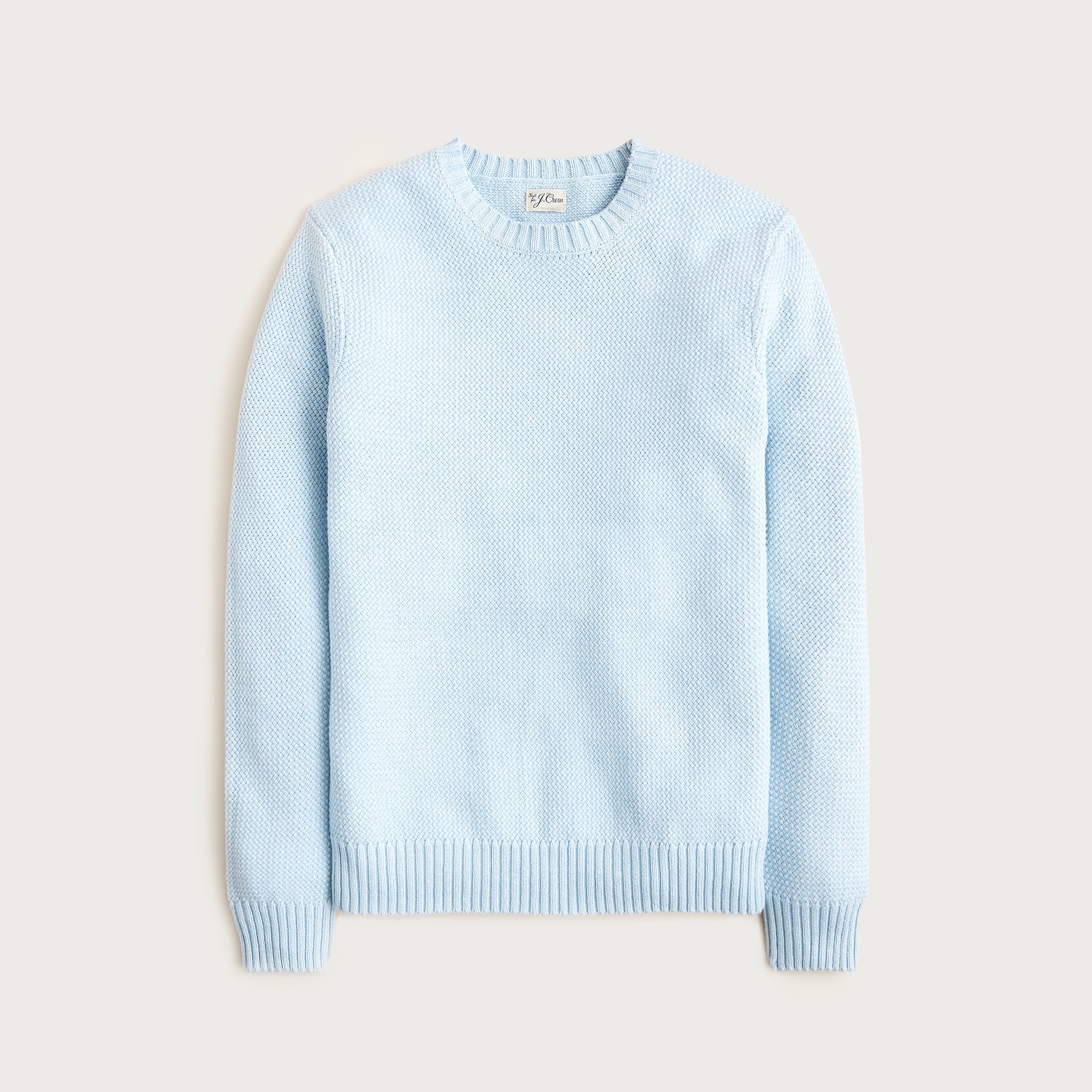 Basket-stitch cotton crewneck sweater