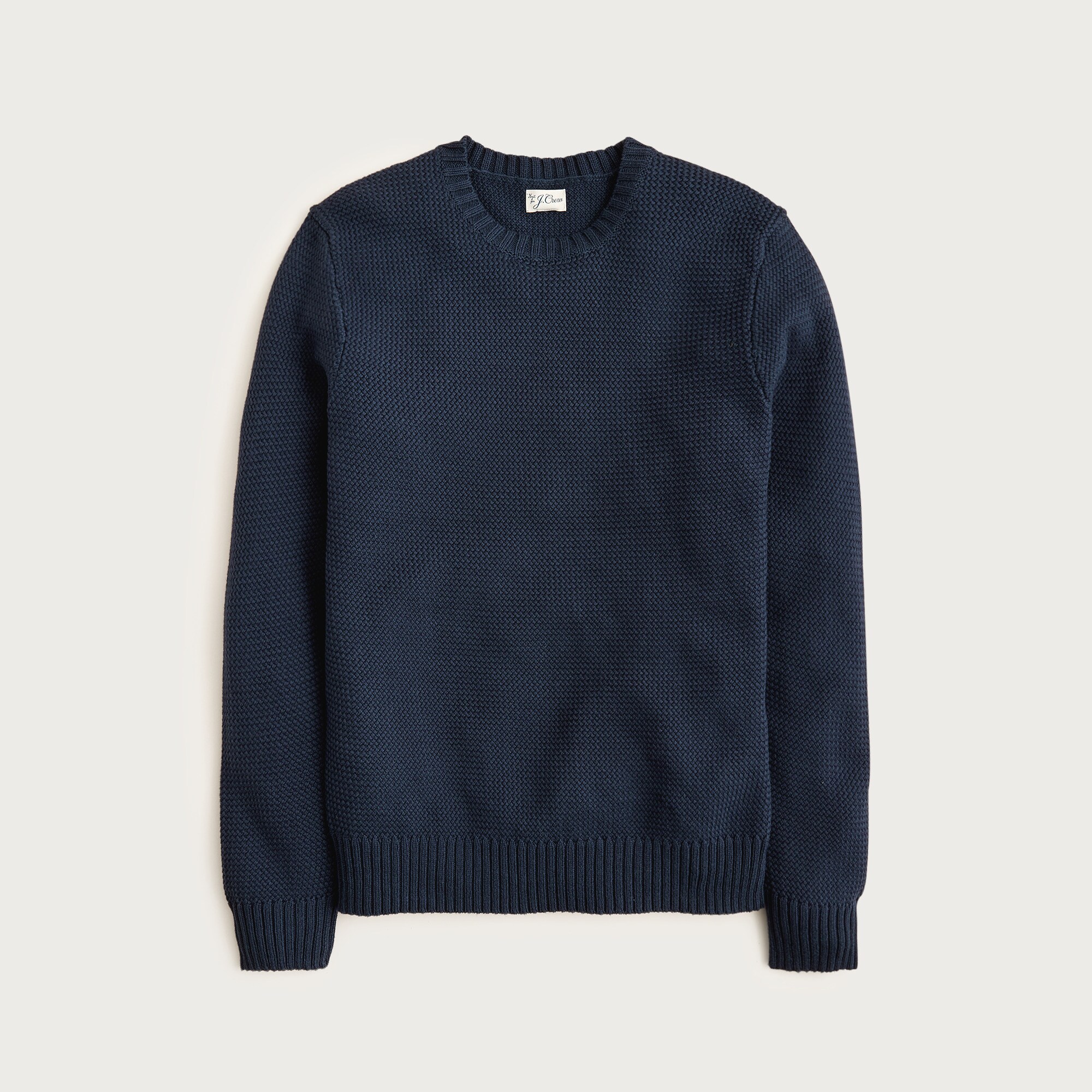  Basket-stitch cotton crewneck sweater