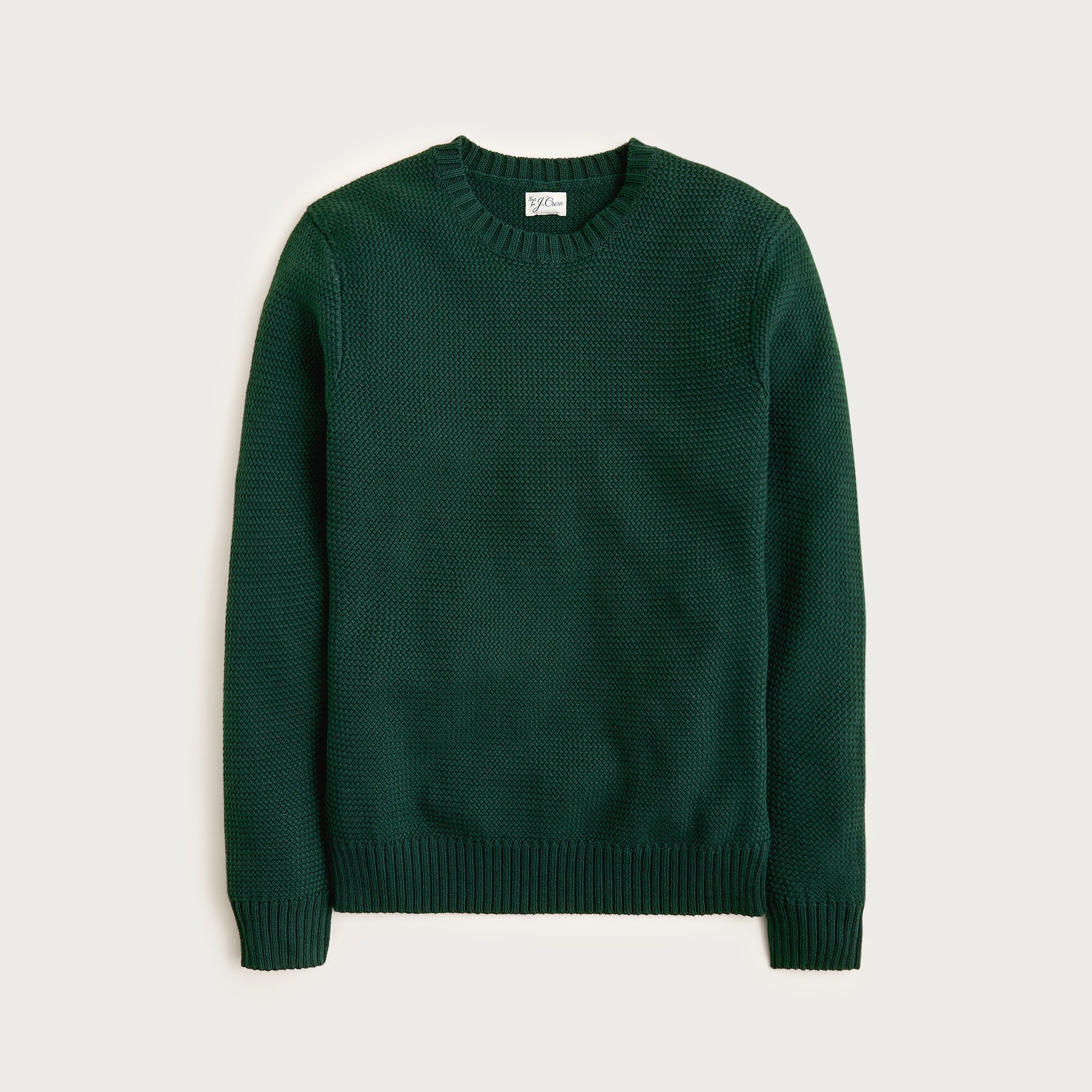 Basket-stitch cotton crewneck sweater