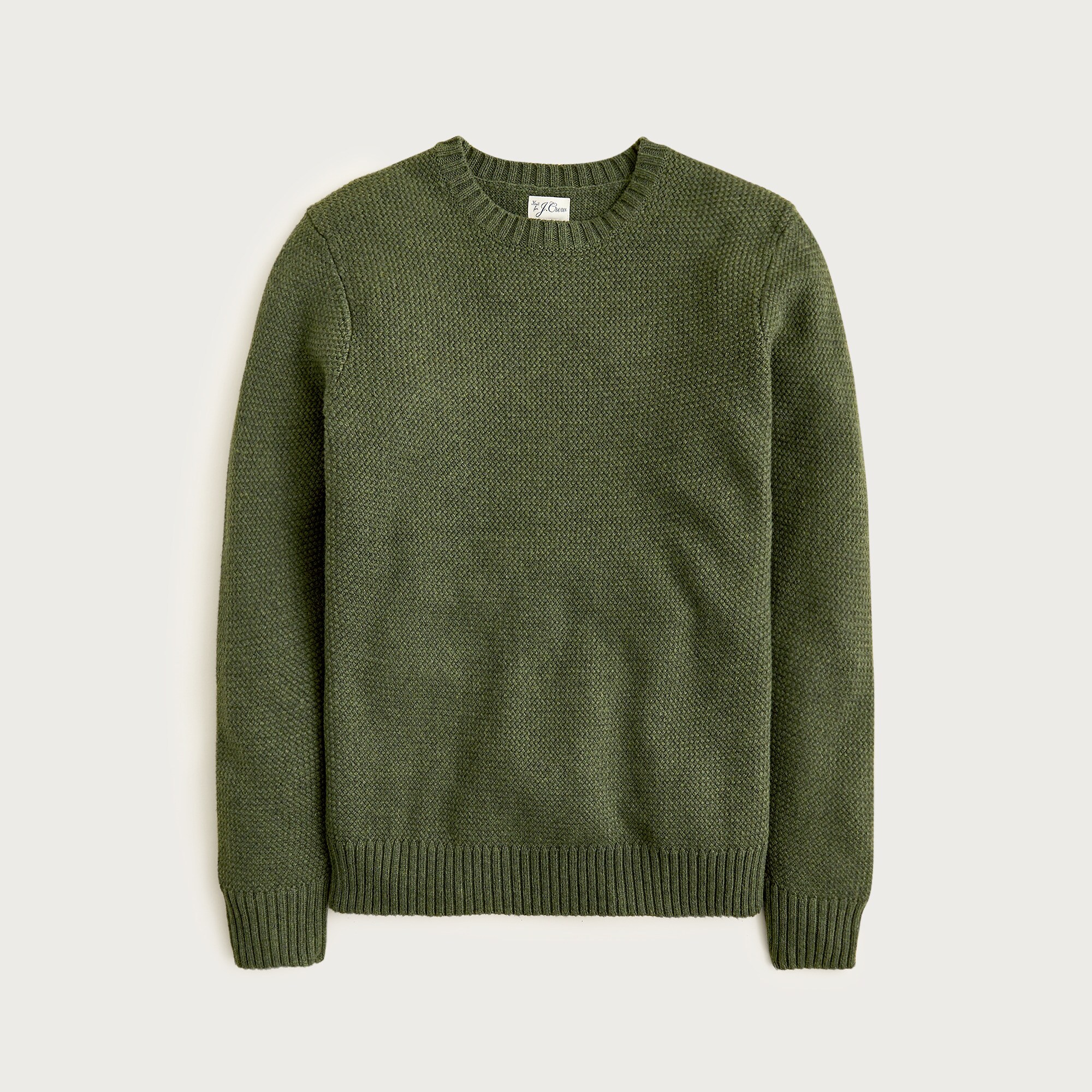 Basket-stitch cotton crewneck sweater