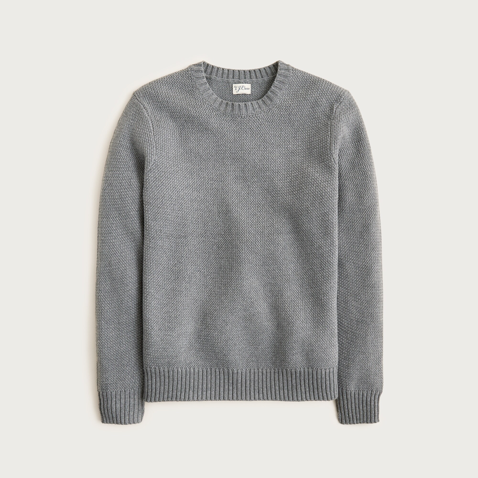  Basket-stitch cotton crewneck sweater