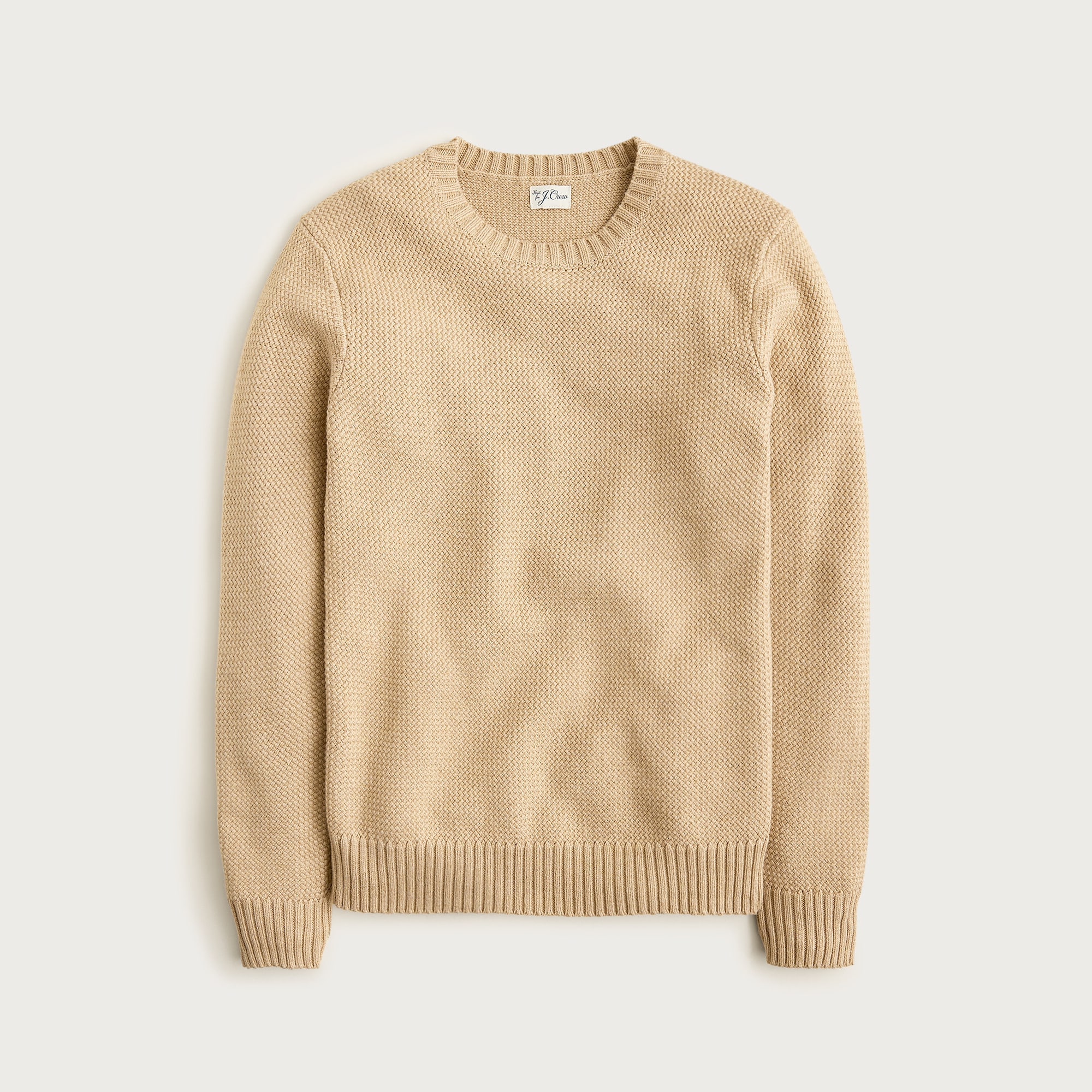 Basket-stitch cotton crewneck sweater