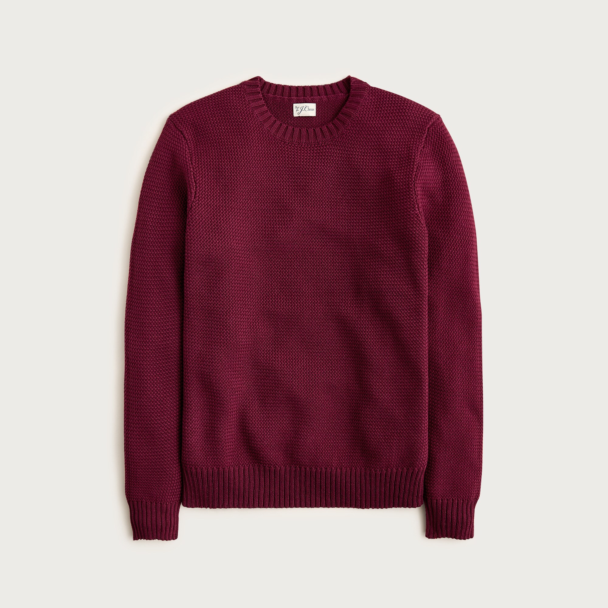  Basket-stitch cotton crewneck sweater