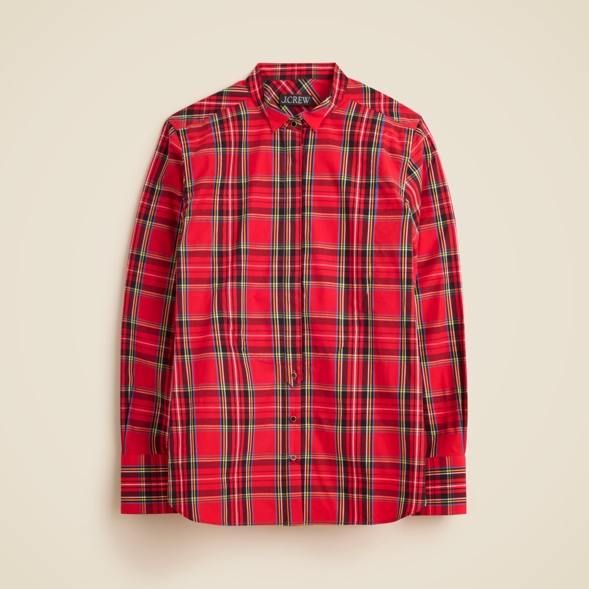  Jules tuxedo shirt in tartan cotton poplin
