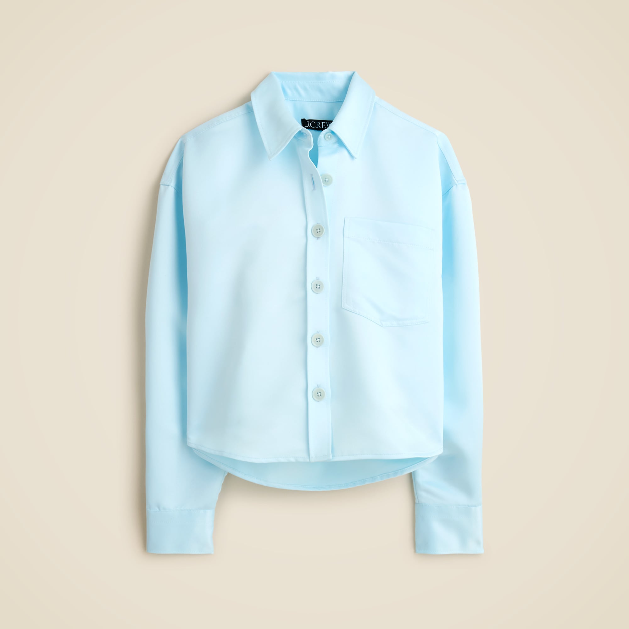&Eacute;tienne cropped button-up shirt in duchesse satin - thumbnail 3