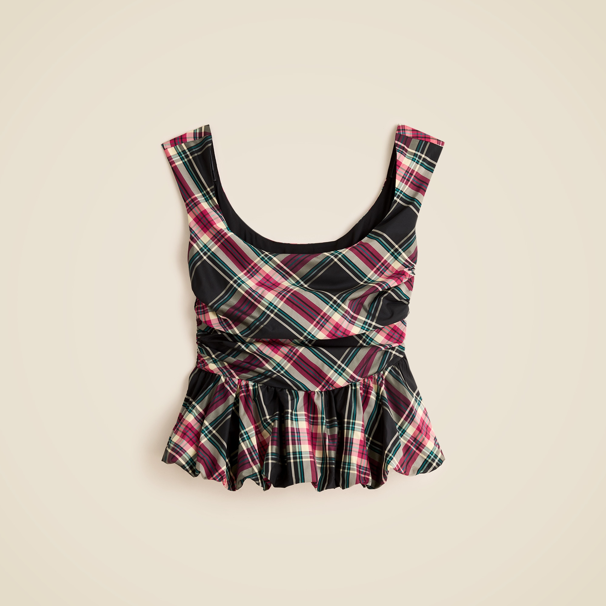 Scoopneck Bubble-hem Tank Top In Tartan For Women | J.Crew