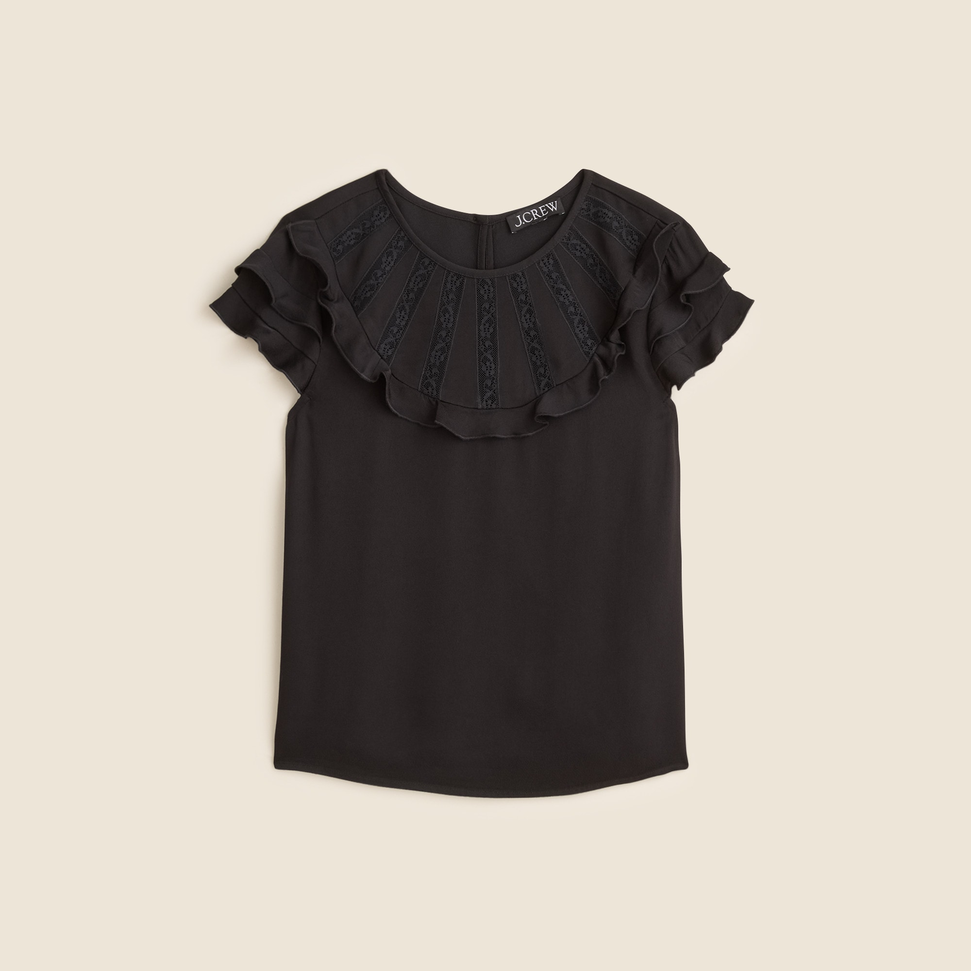 Flutter-sleeve shirt in crepe de chine