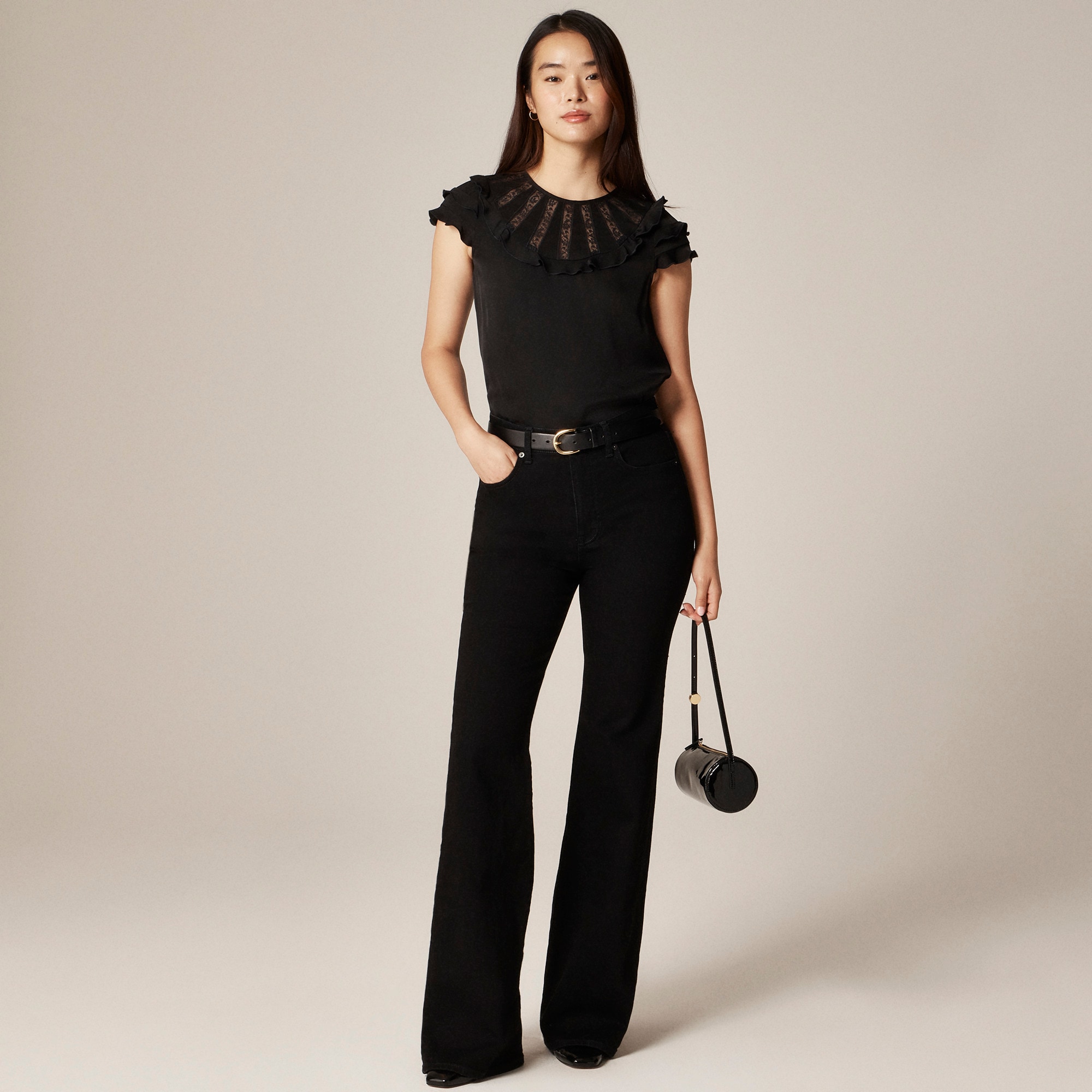 Flutter-sleeve shirt in crepe de chine - image 4