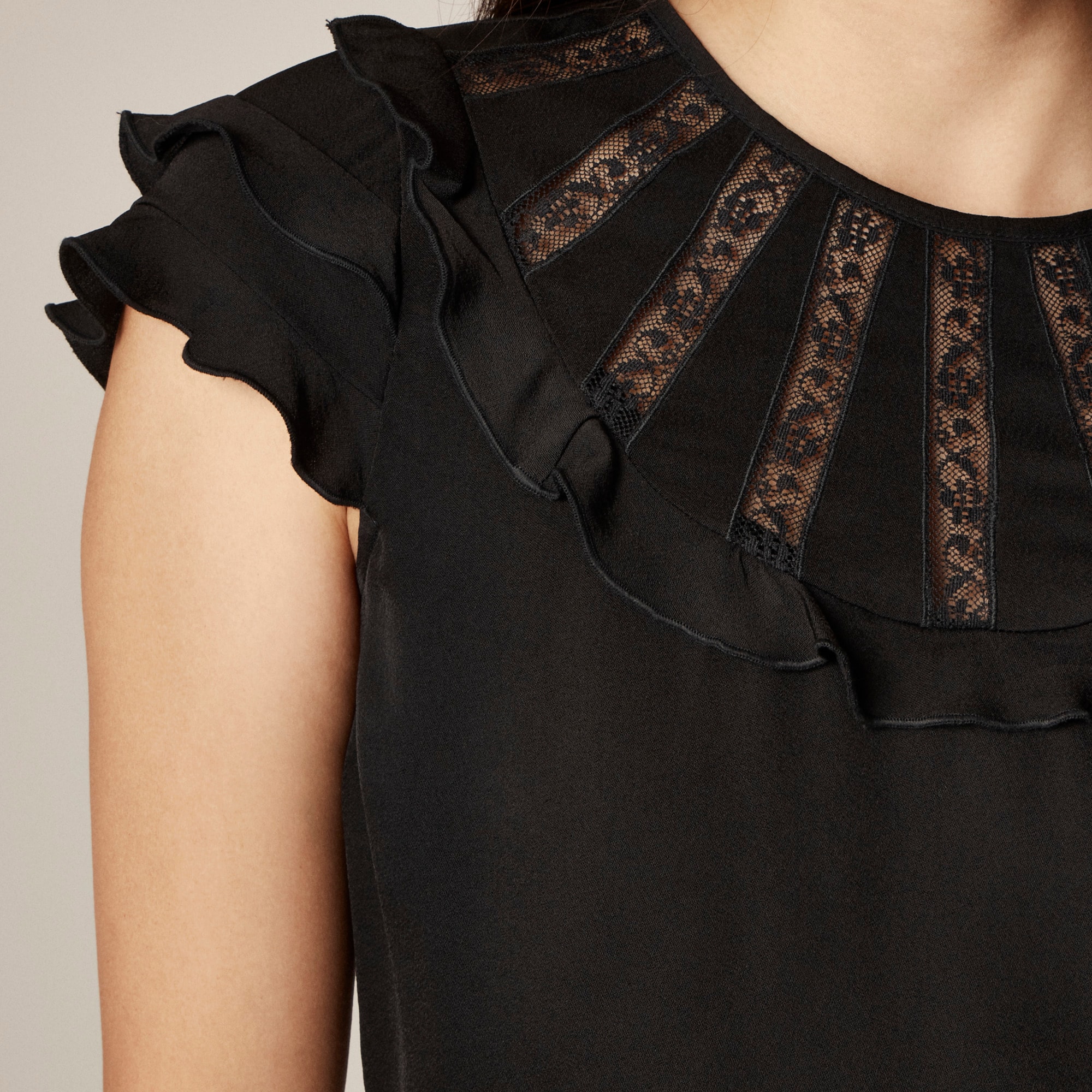 Flutter-sleeve shirt in crepe de chine - image 5