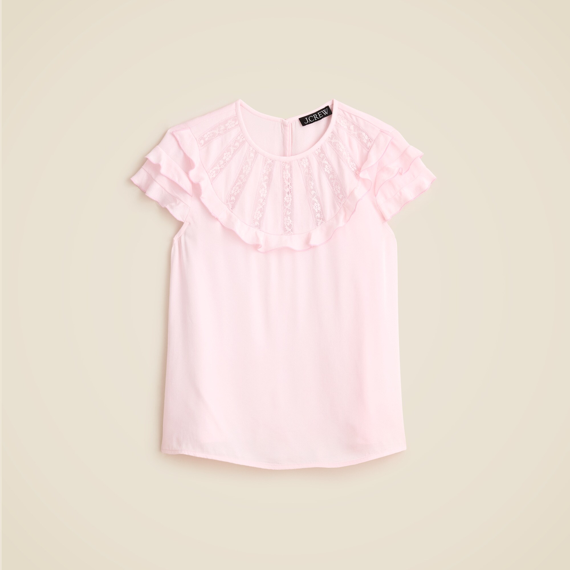  Flutter-sleeve shirt in crepe de chine