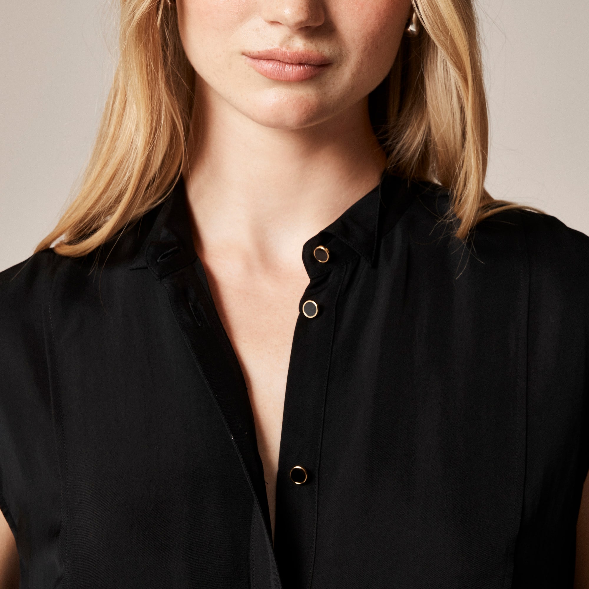 Jules sleeveless tuxedo top