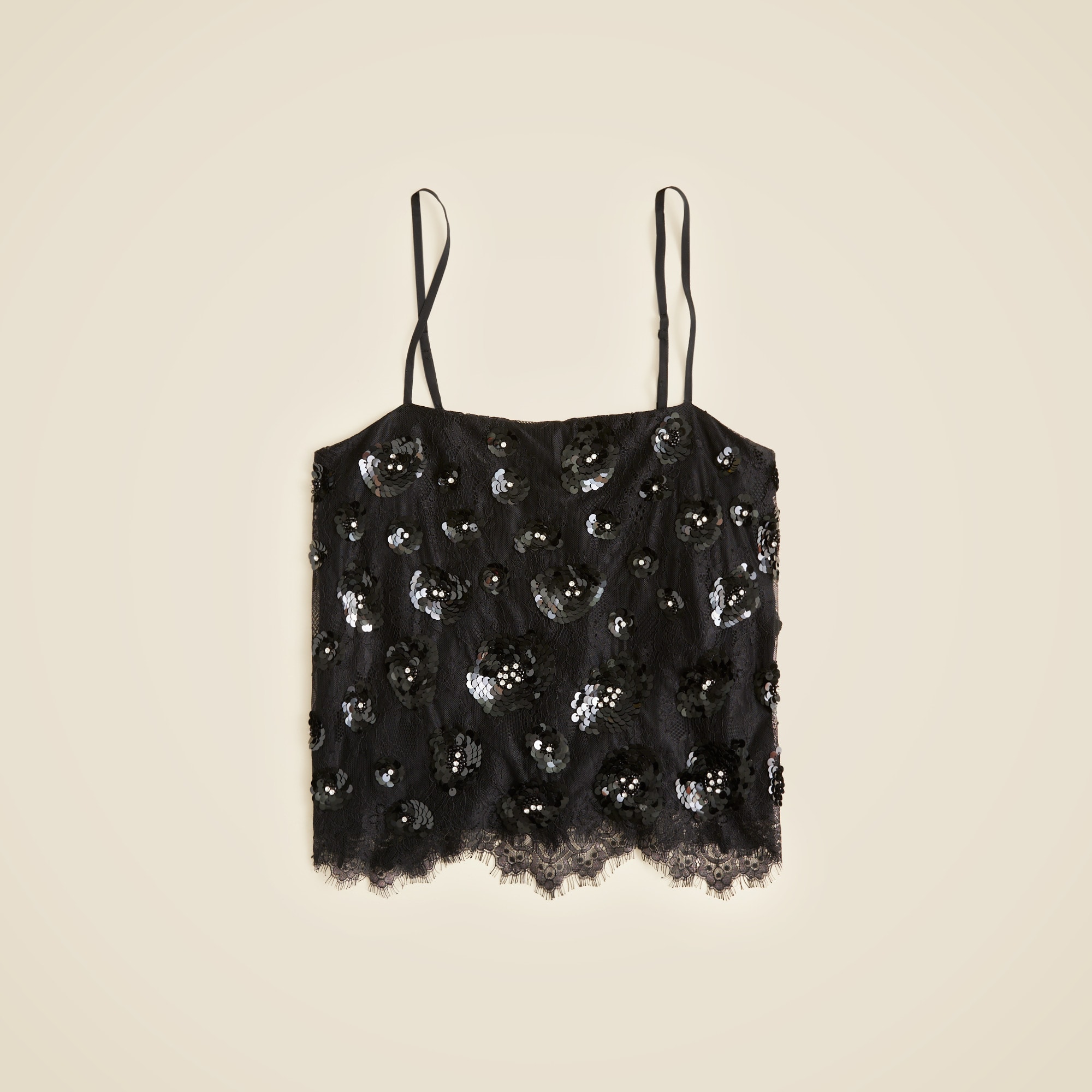 womens Lace-trim camisole with embellishments