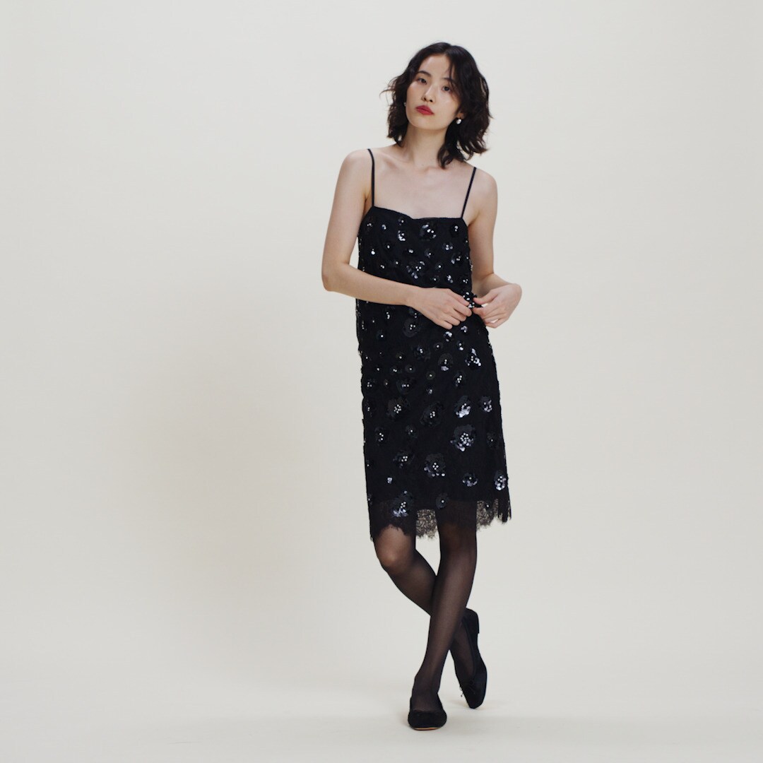 Lace-trim camisole with embellishments