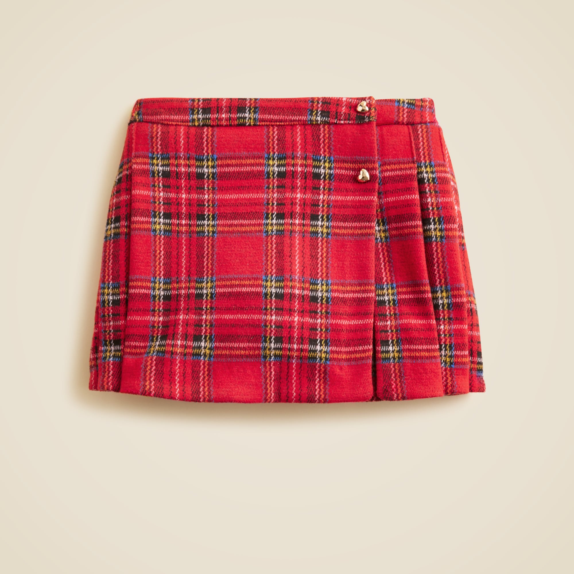 Girls' heavyweight Seaboard soft-knit skort in Good Tidings plaid