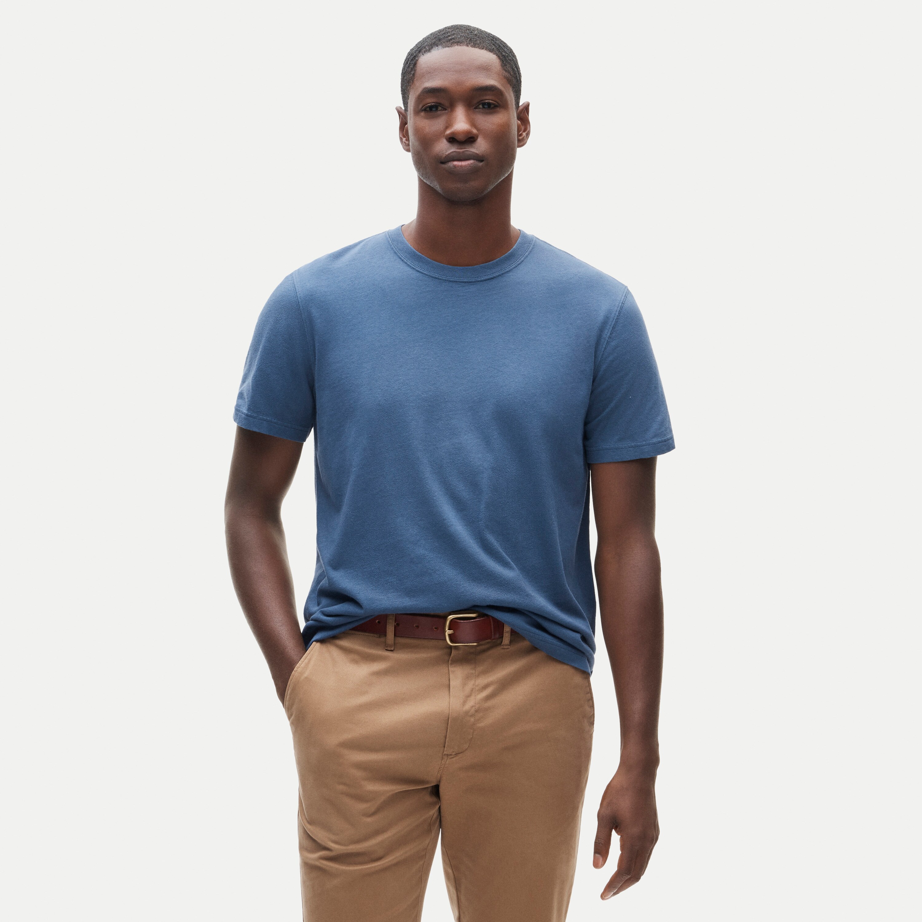 Vintage-wash cotton short-sleeve T-shirt