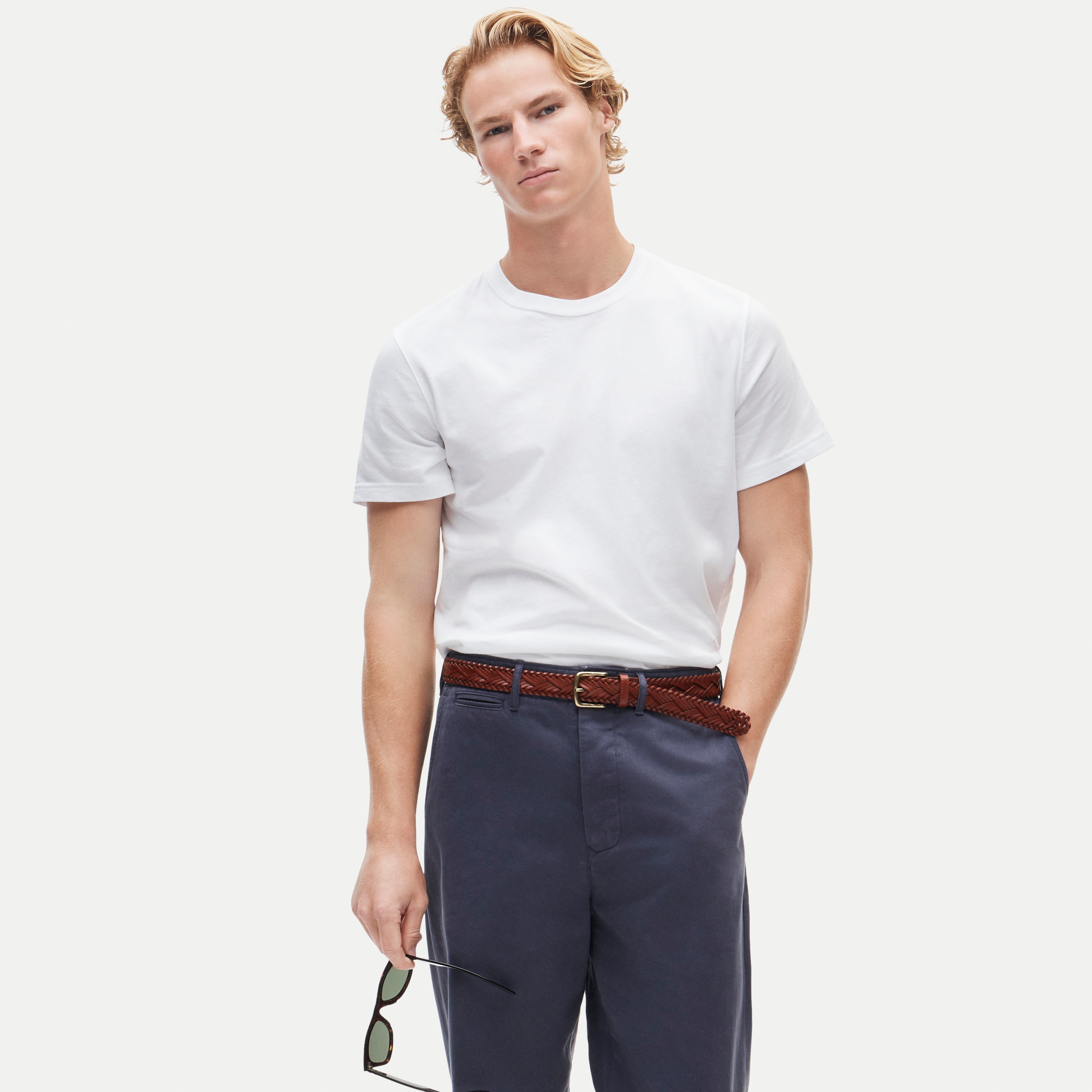 Vintage-wash cotton short-sleeve T-shirt