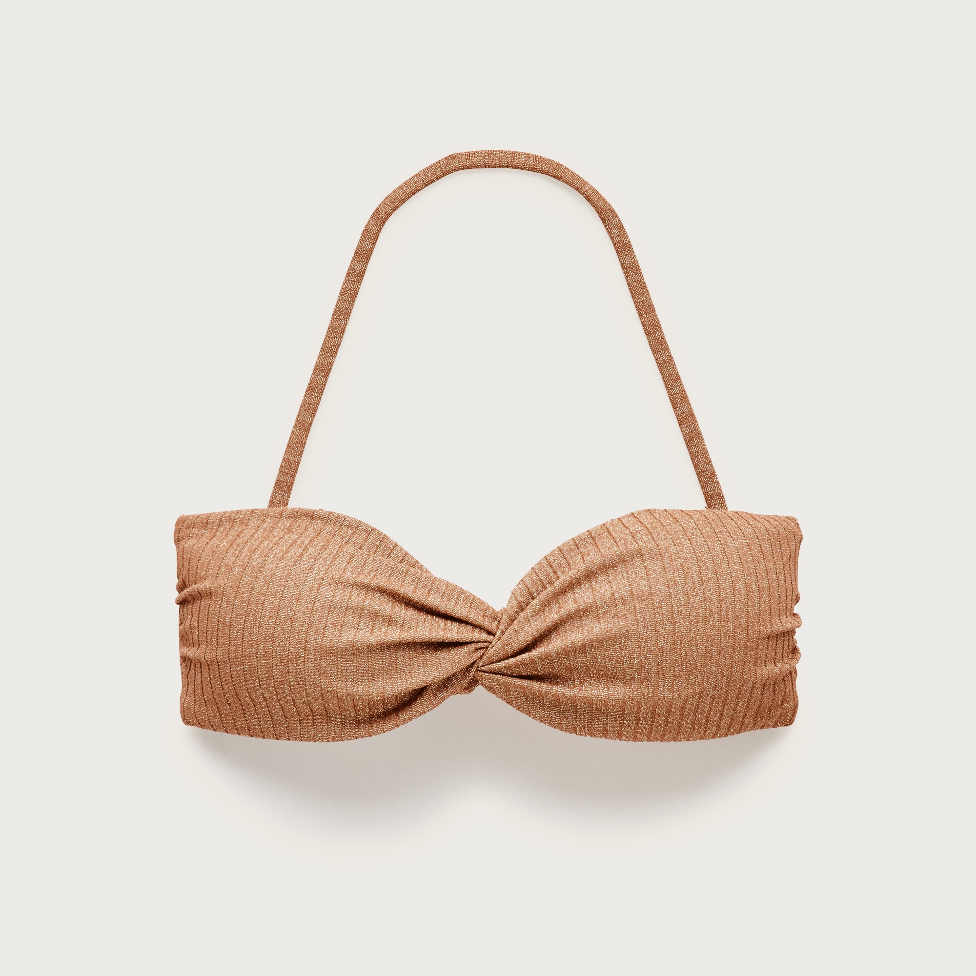 Sparkle Rib Twist Bandeau Bikini Top For Women | J.Crew