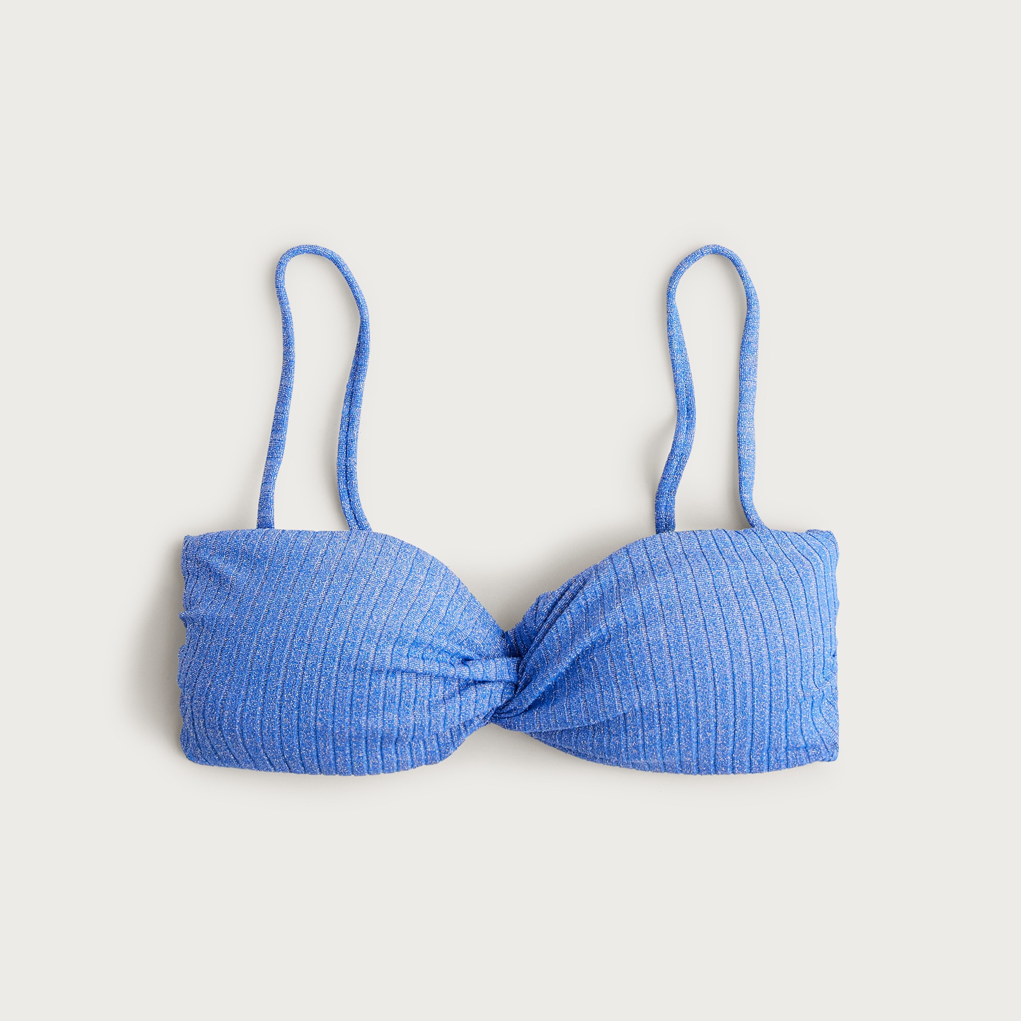 Sparkle Rib Twist Bandeau Bikini Top For Women | J.Crew