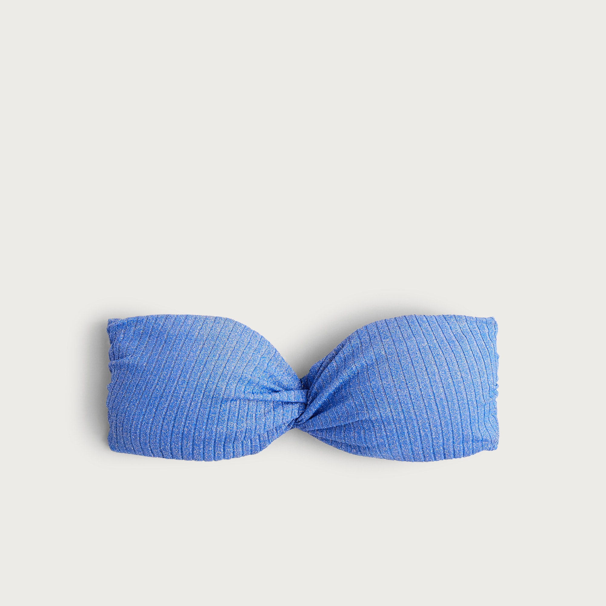 Sparkle rib twist bandeau bikini top