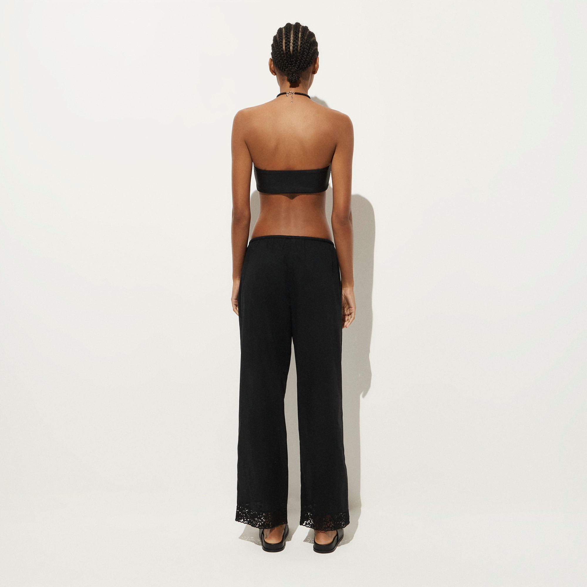 Cotton voile beach pant with lace trim - image 5