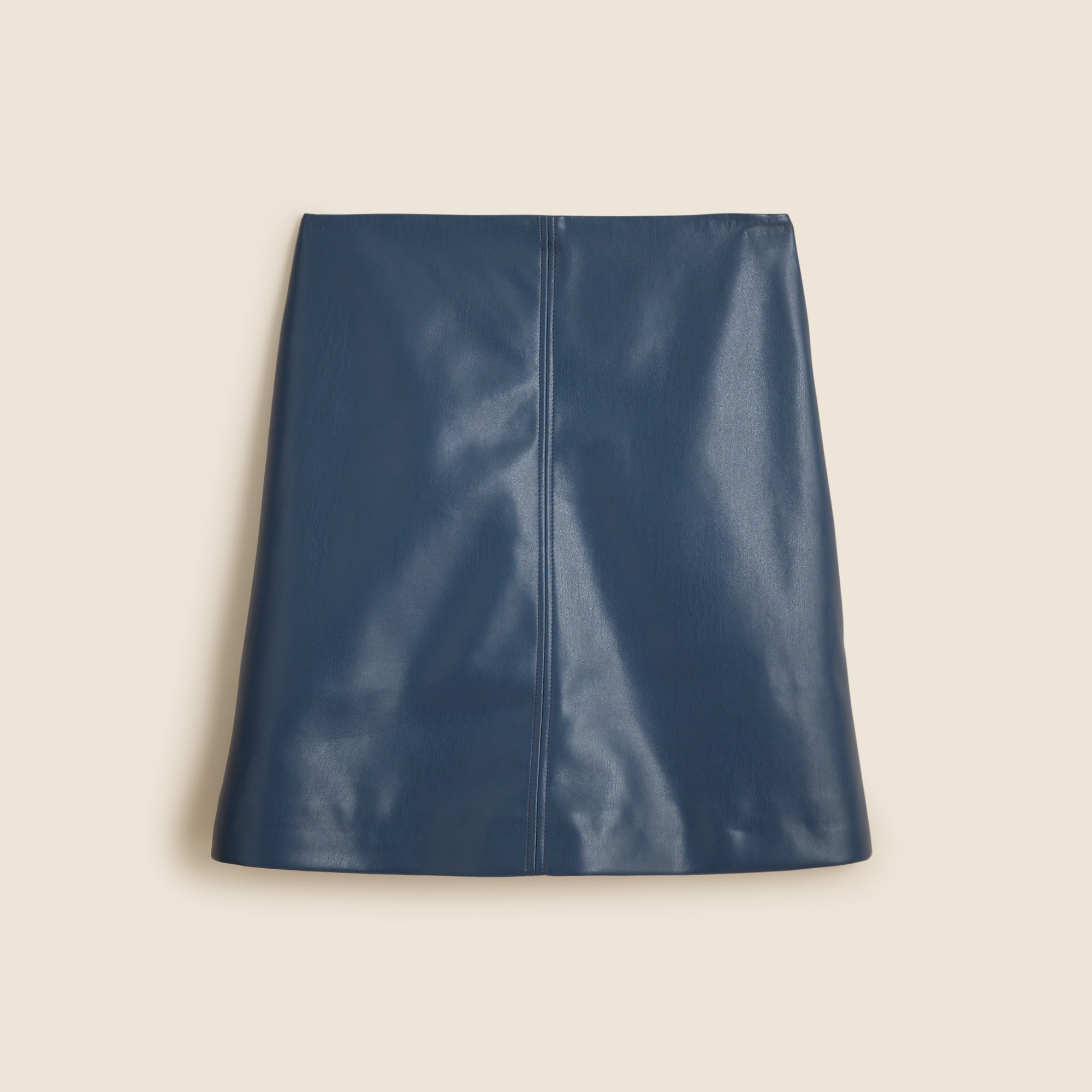 Seamed A-line skirt in faux leather