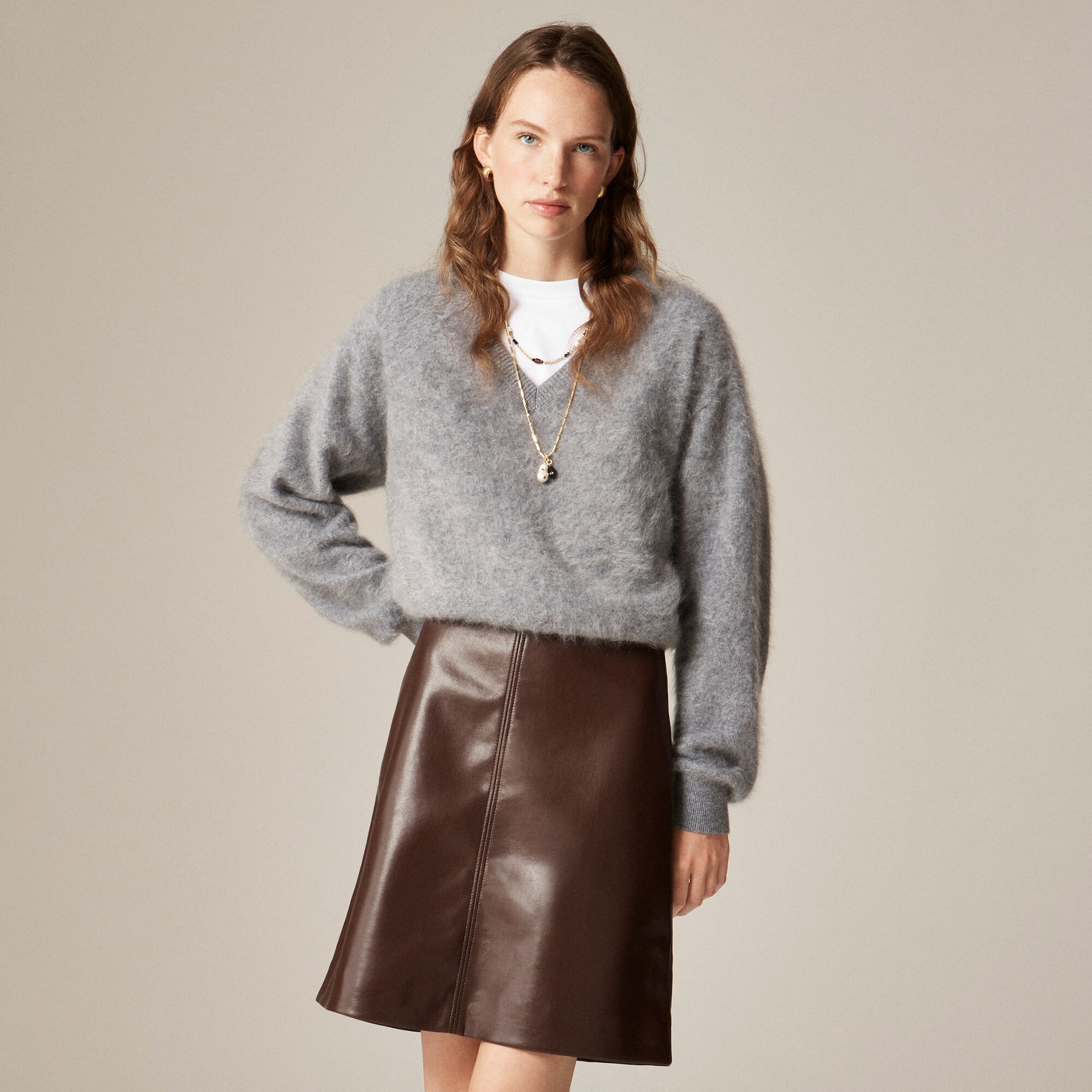 Fairfax skirt in faux leather