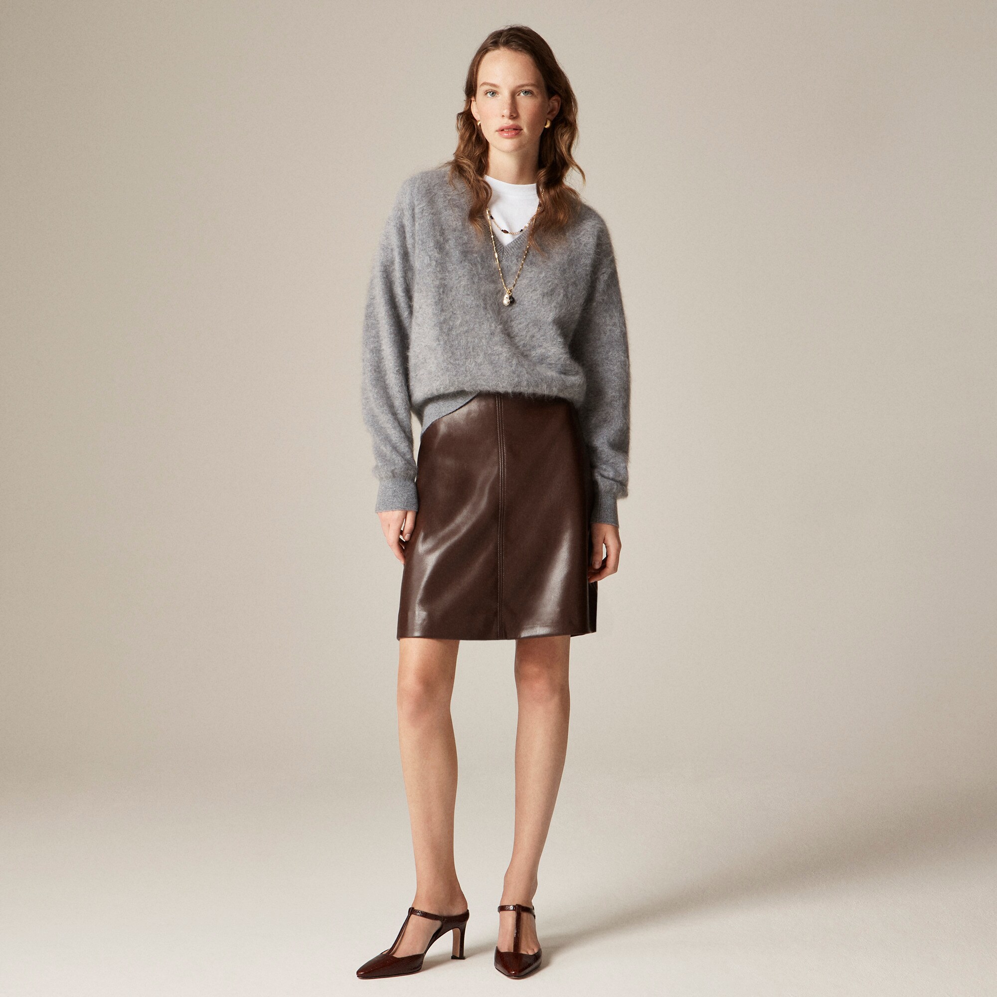 womens Fairfax skirt in faux leather