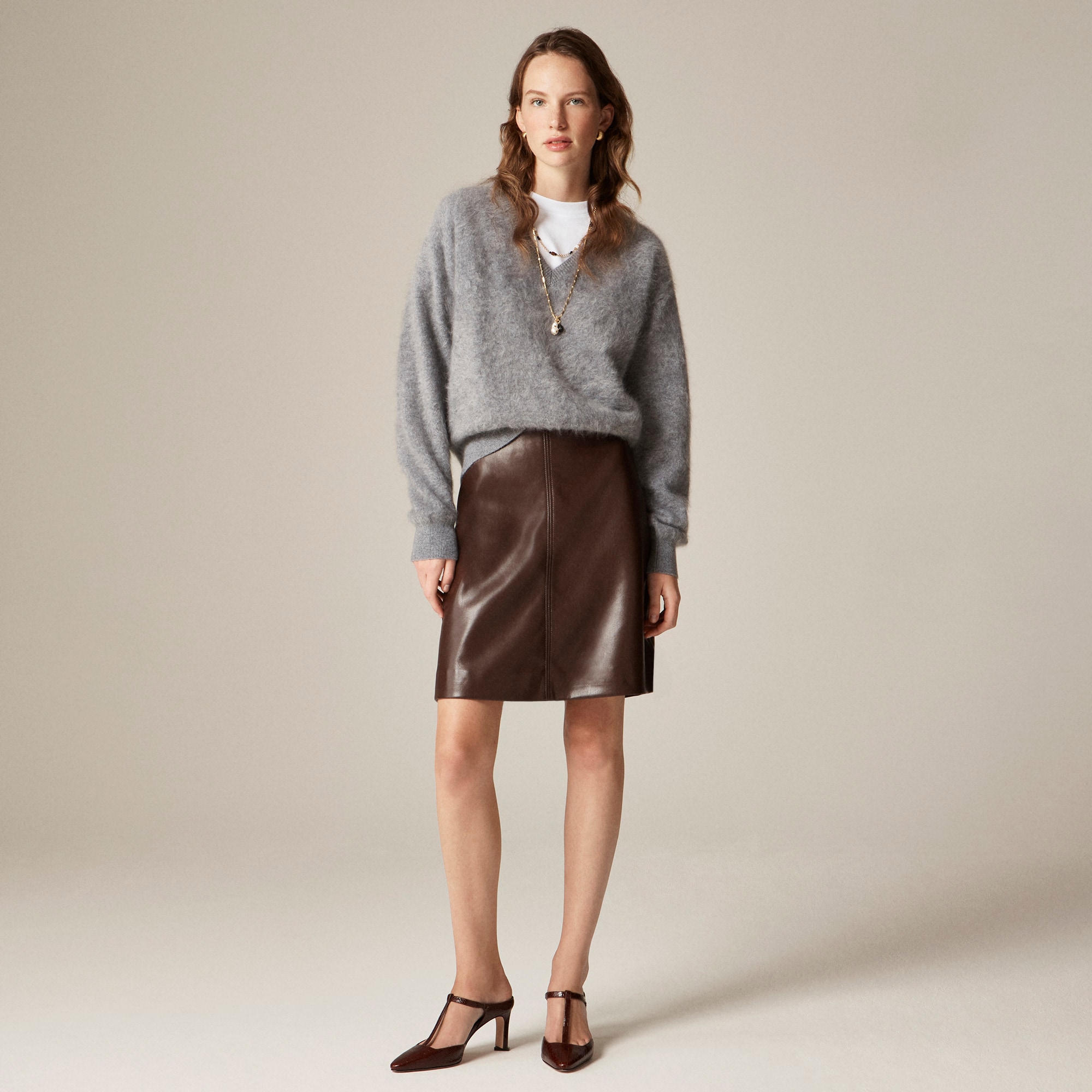 Fairfax skirt in faux leather