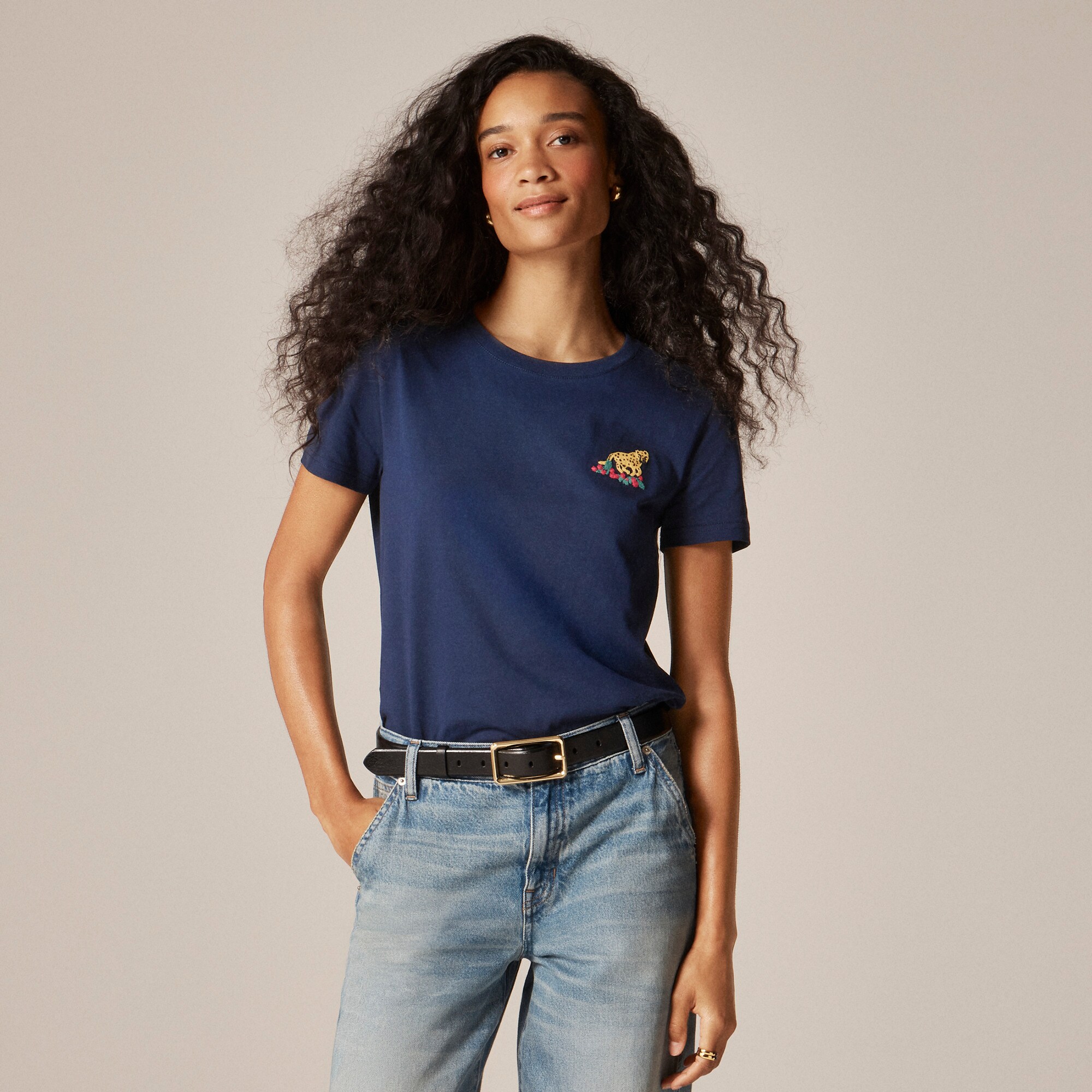 womens &quot;Tiger&quot; graphic T-shirt in broken-in jersey