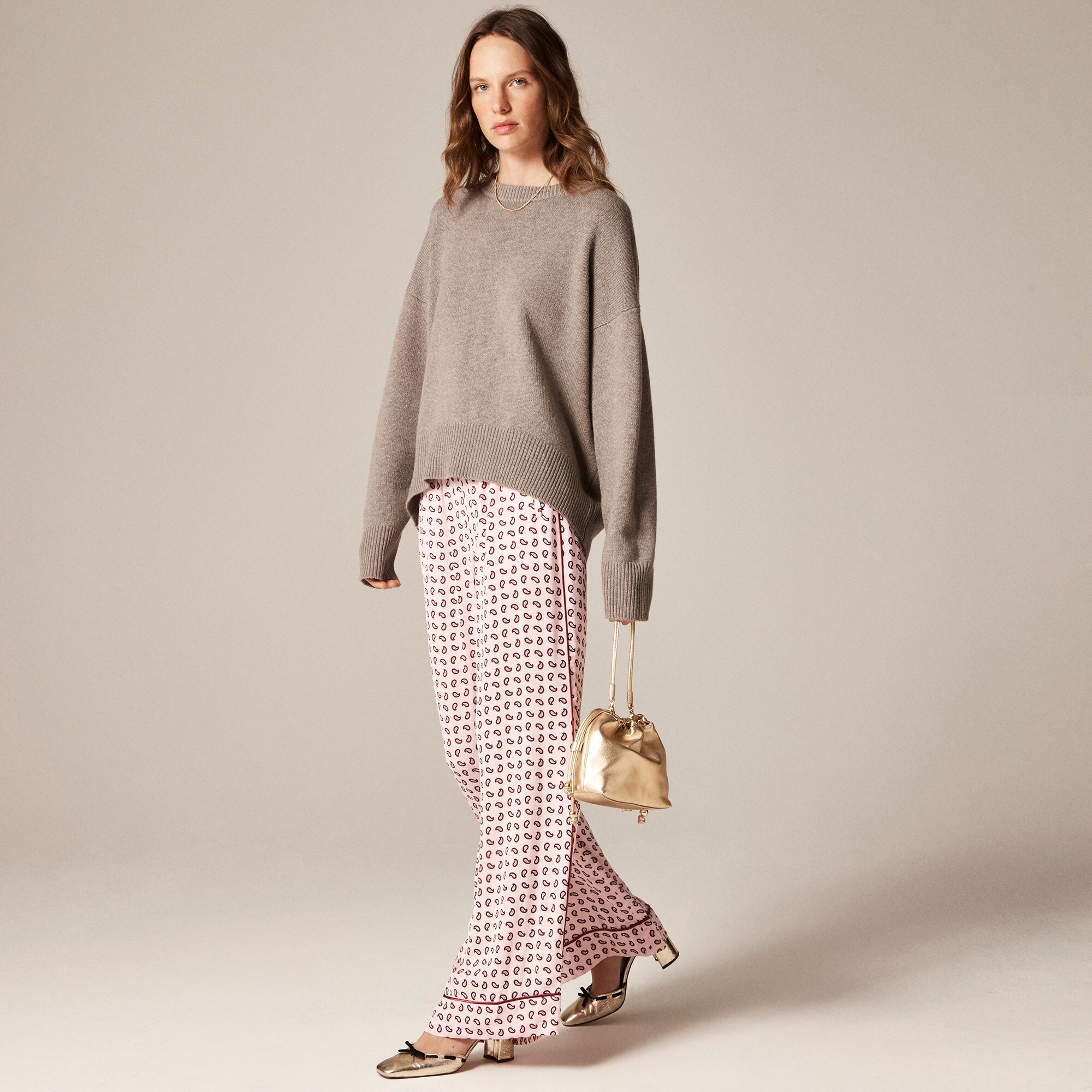 Cosmo Cuffed Pant In Paisley Print For Women | J.Crew