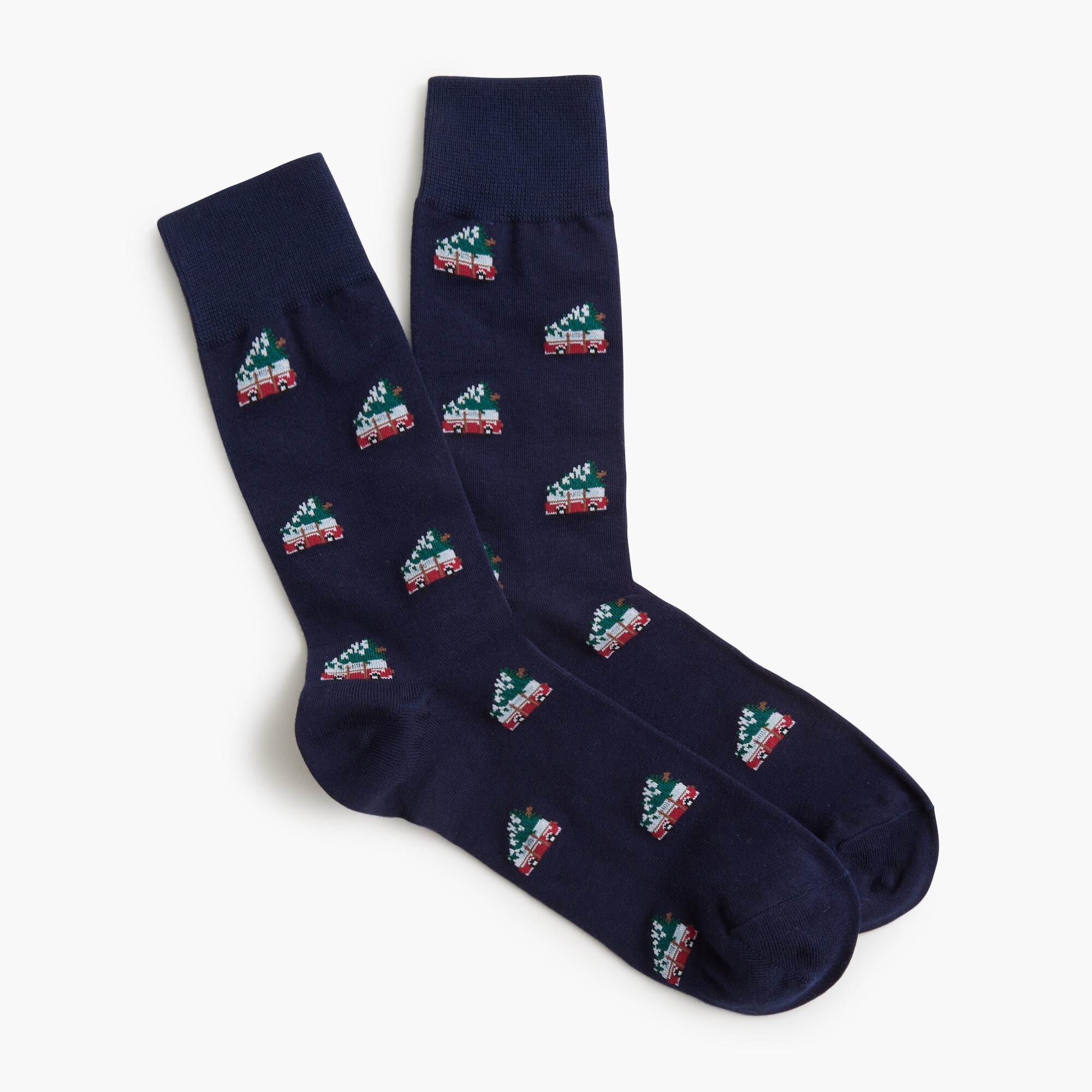 holiday truck and tree socks for men