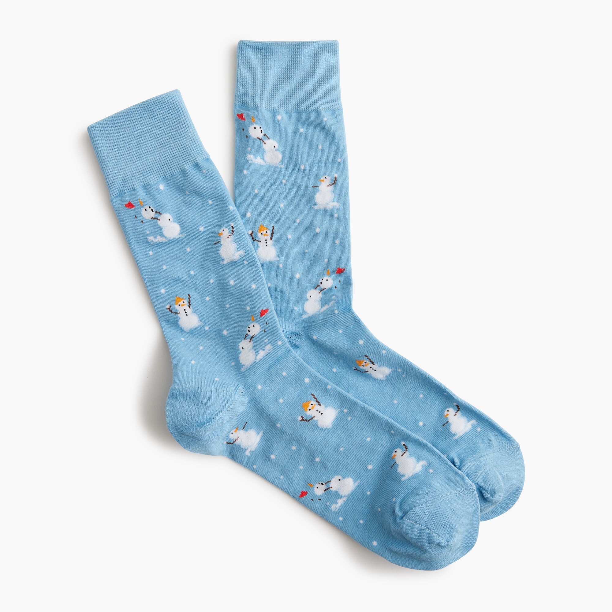  Snowman snowball fight socks
