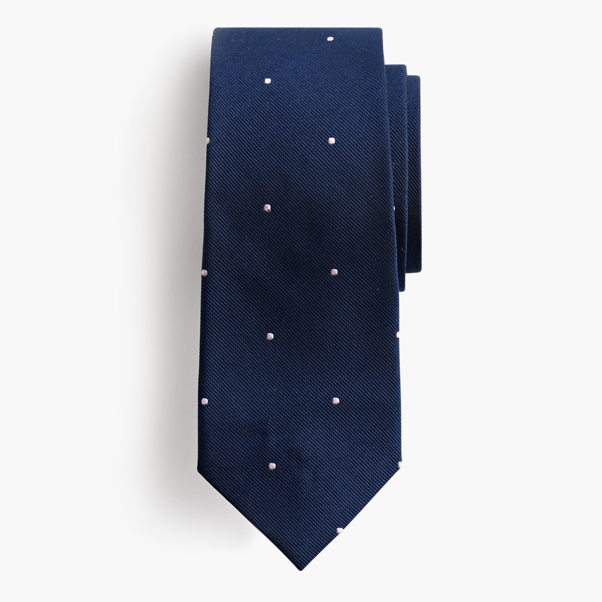 navy and pink dot tie for men