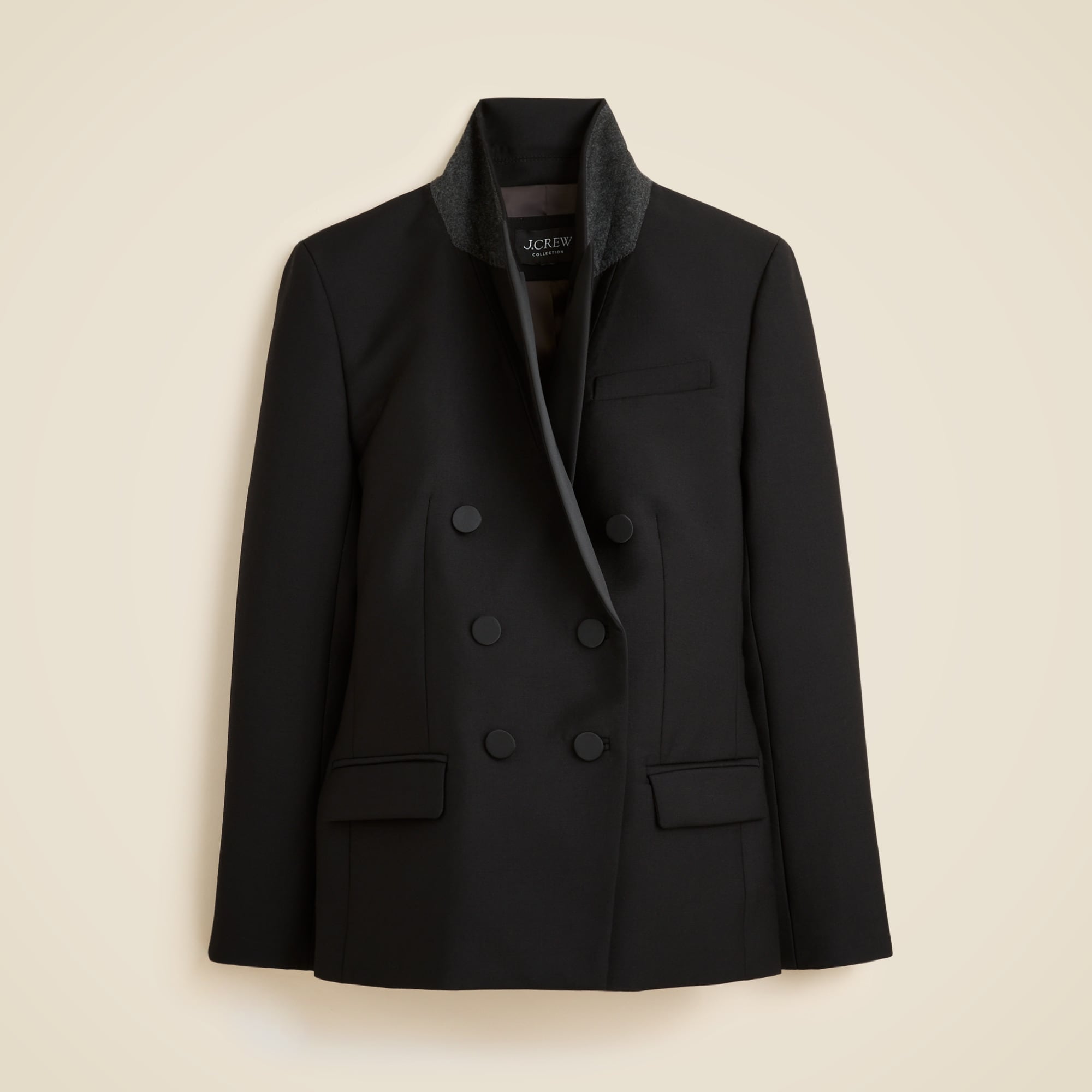 Double-breasted blazer in Italian tuxedo wool - image 5