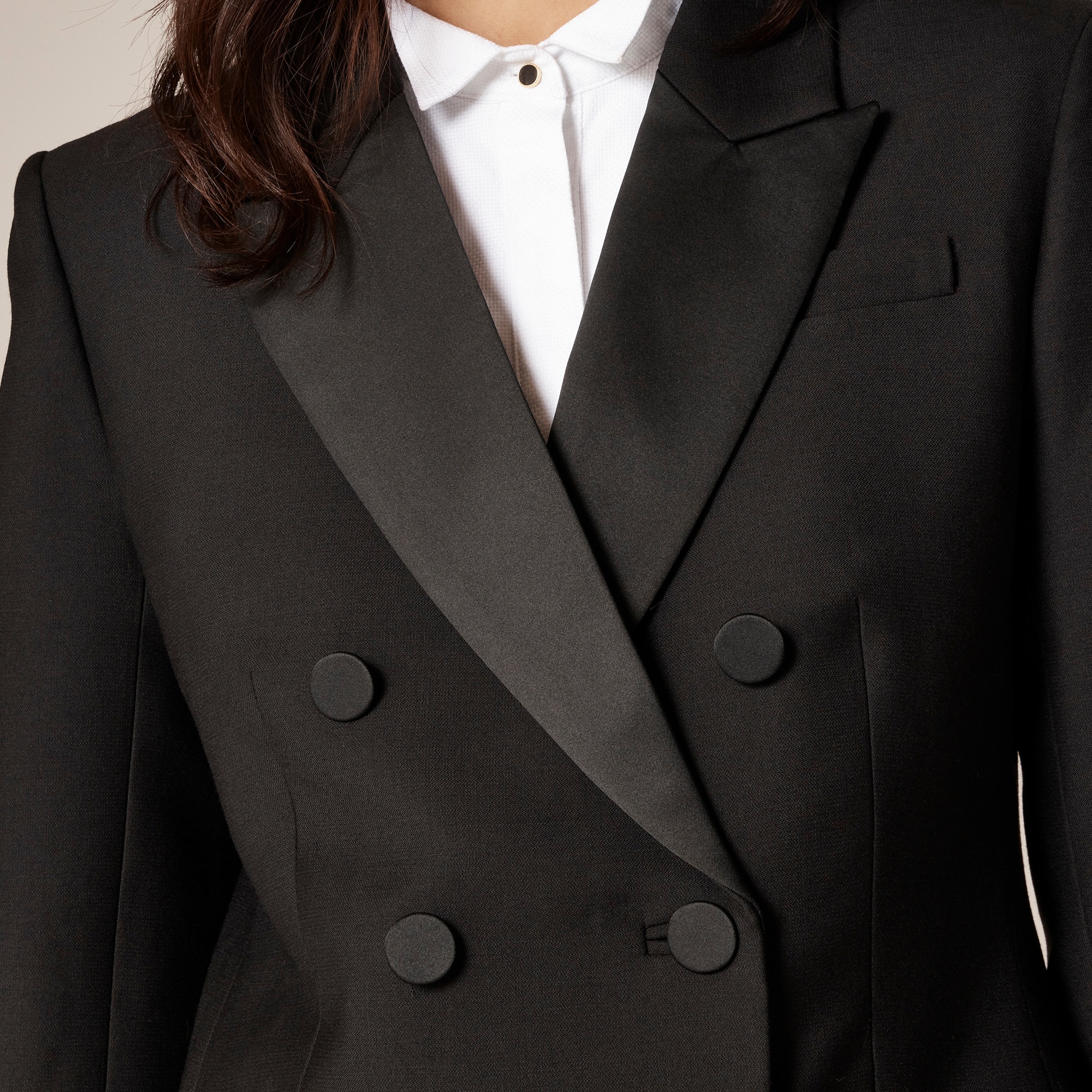Double-breasted blazer in Italian tuxedo wool
