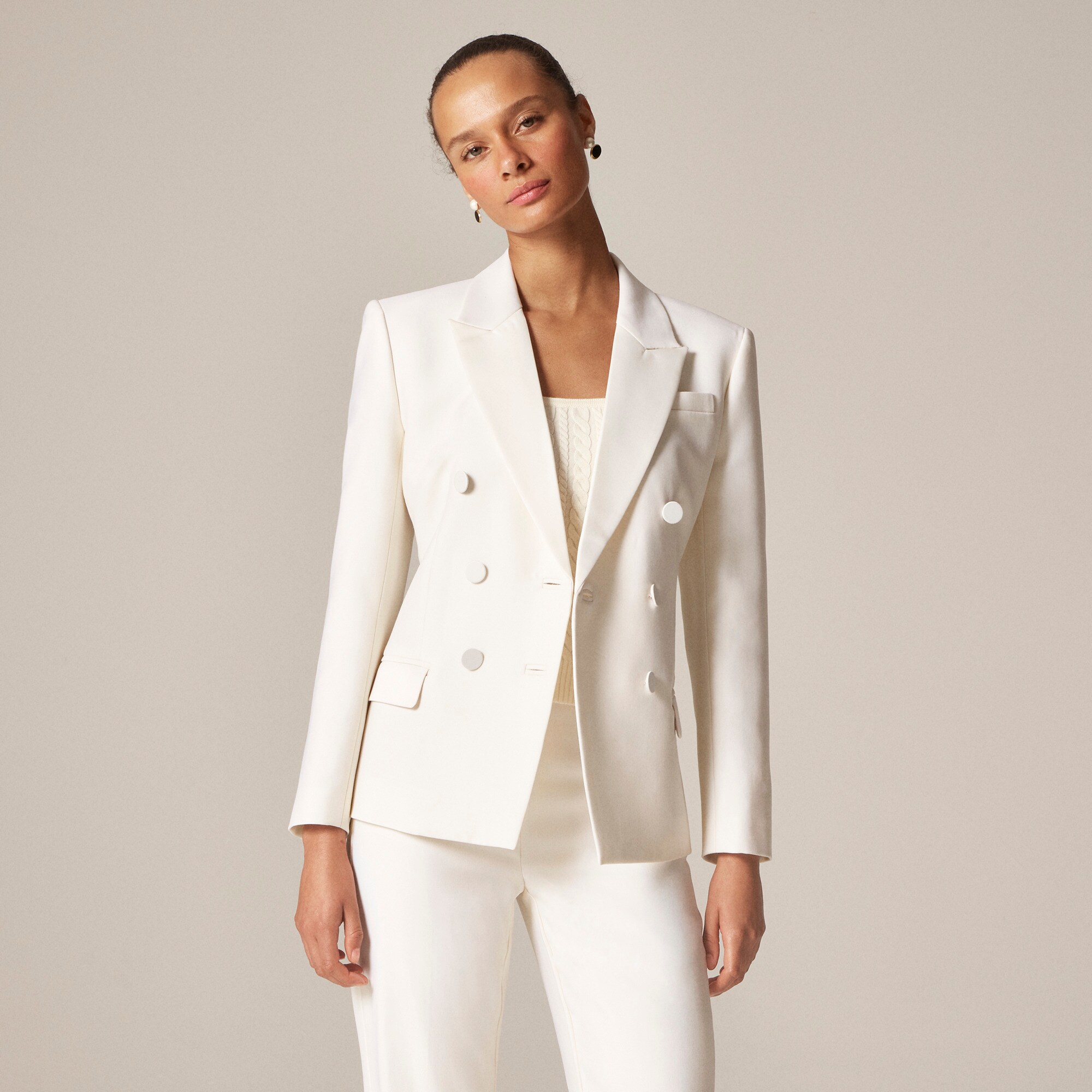 Double-breasted blazer in Italian tuxedo wool