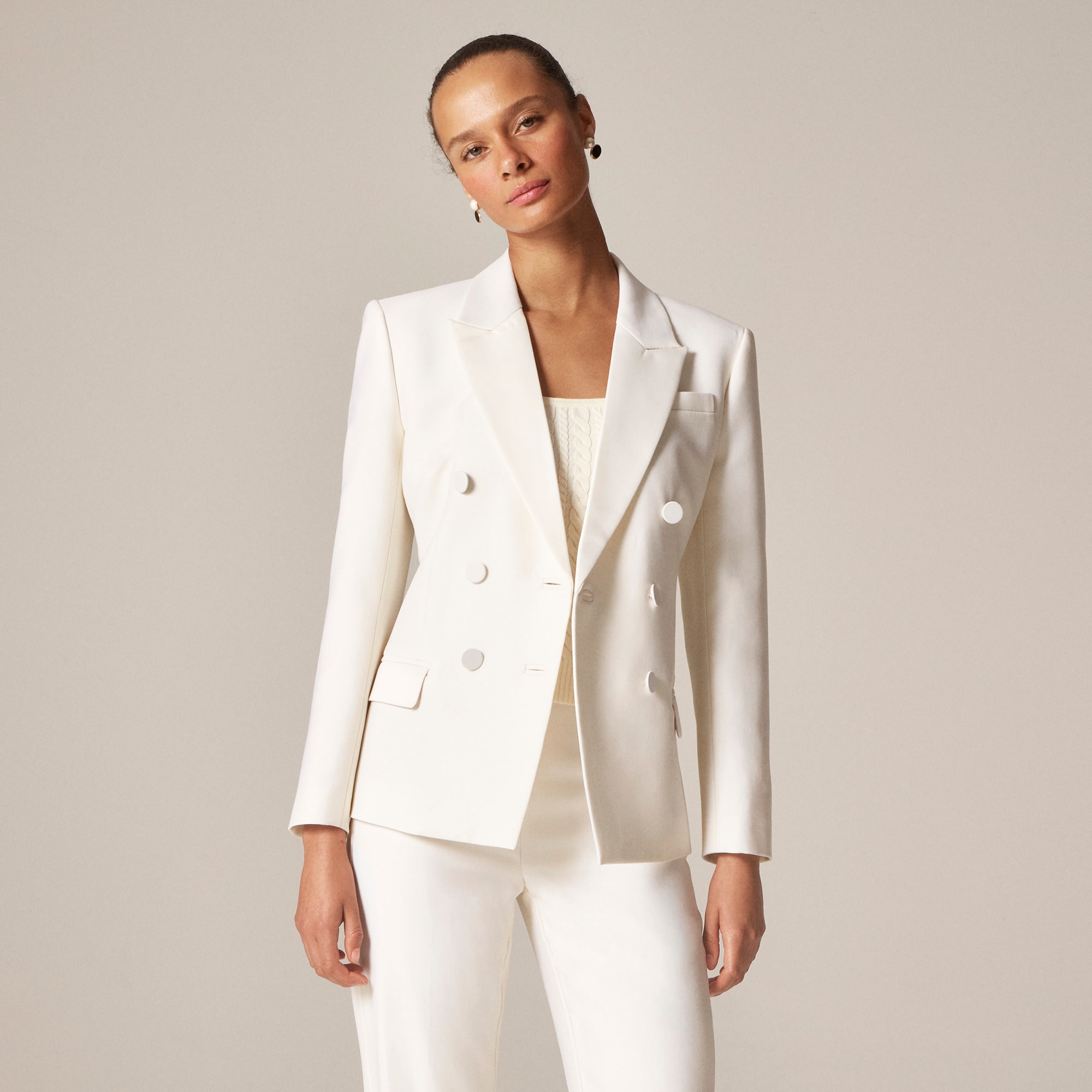 Double-breasted blazer in Italian tuxedo wool