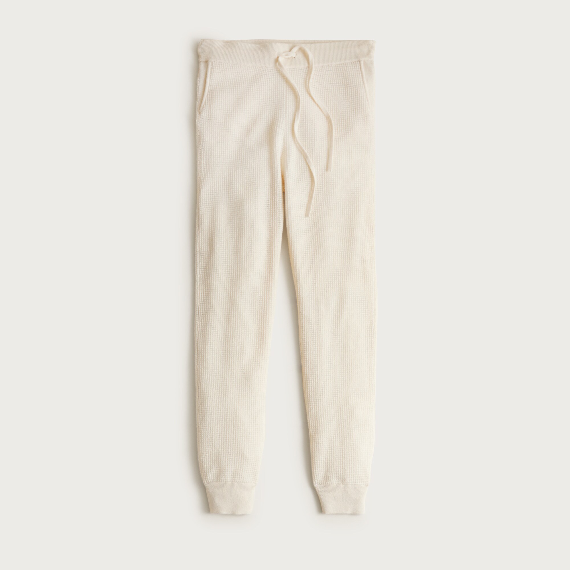  Cashmere waffle-knit jogger pant