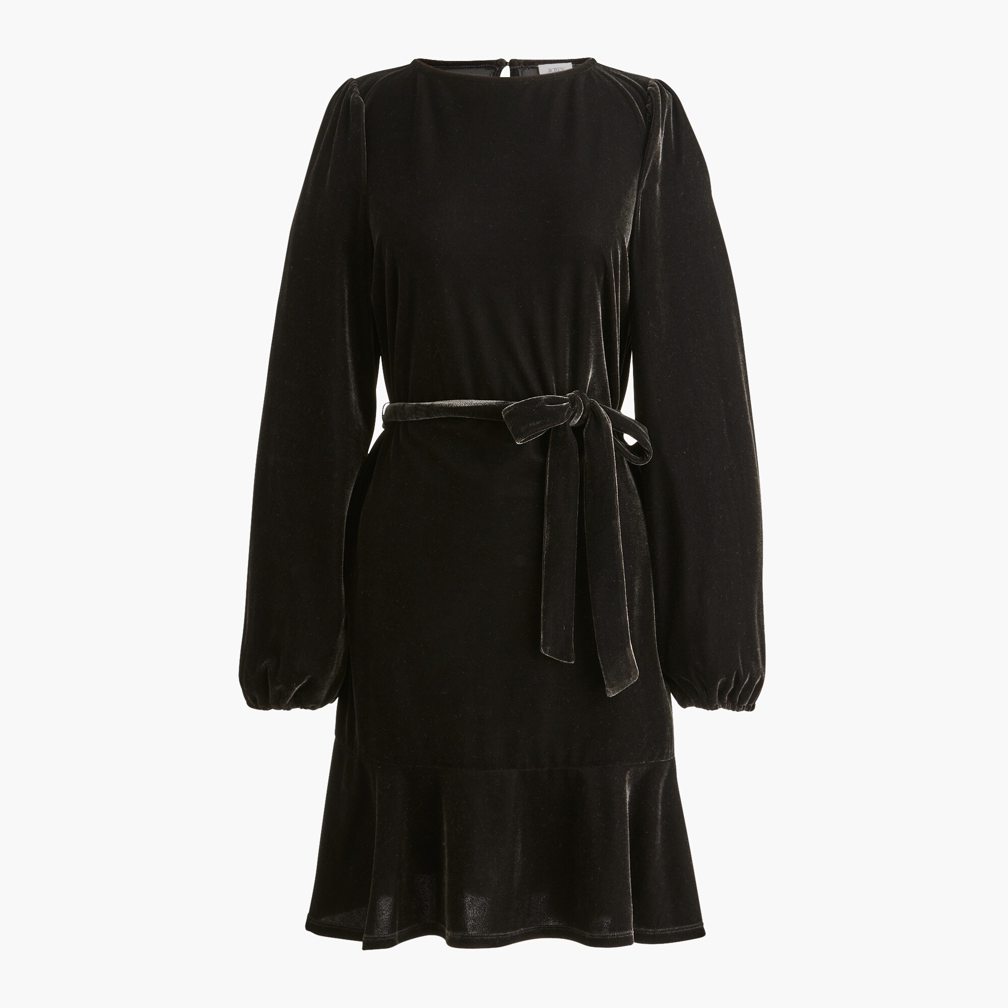 Velvet tie-waist mini dress