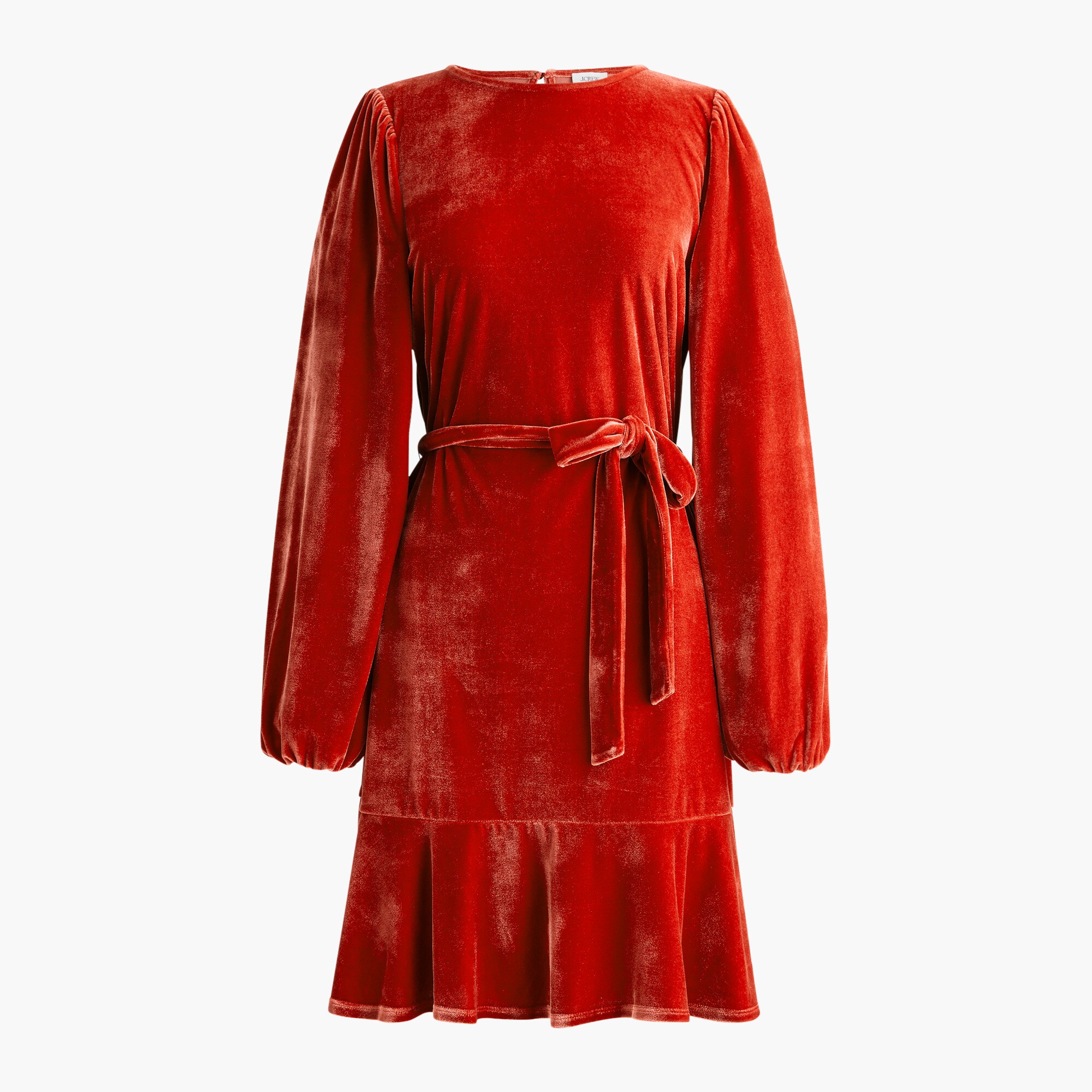  Velvet tie-waist mini dress