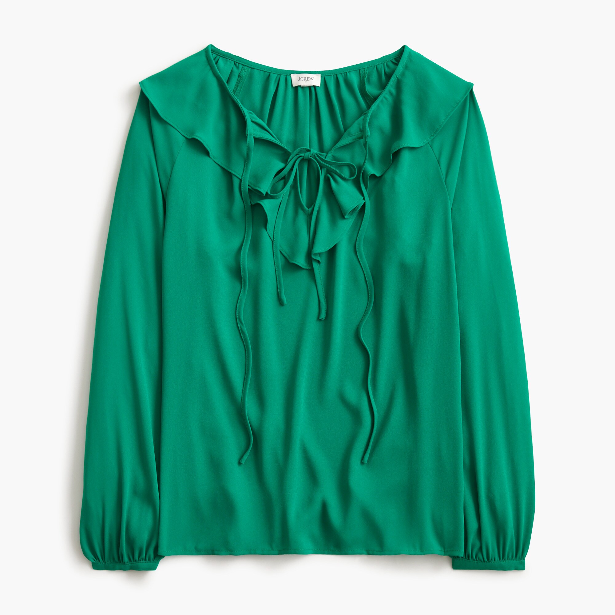 Ruffle tie-front top