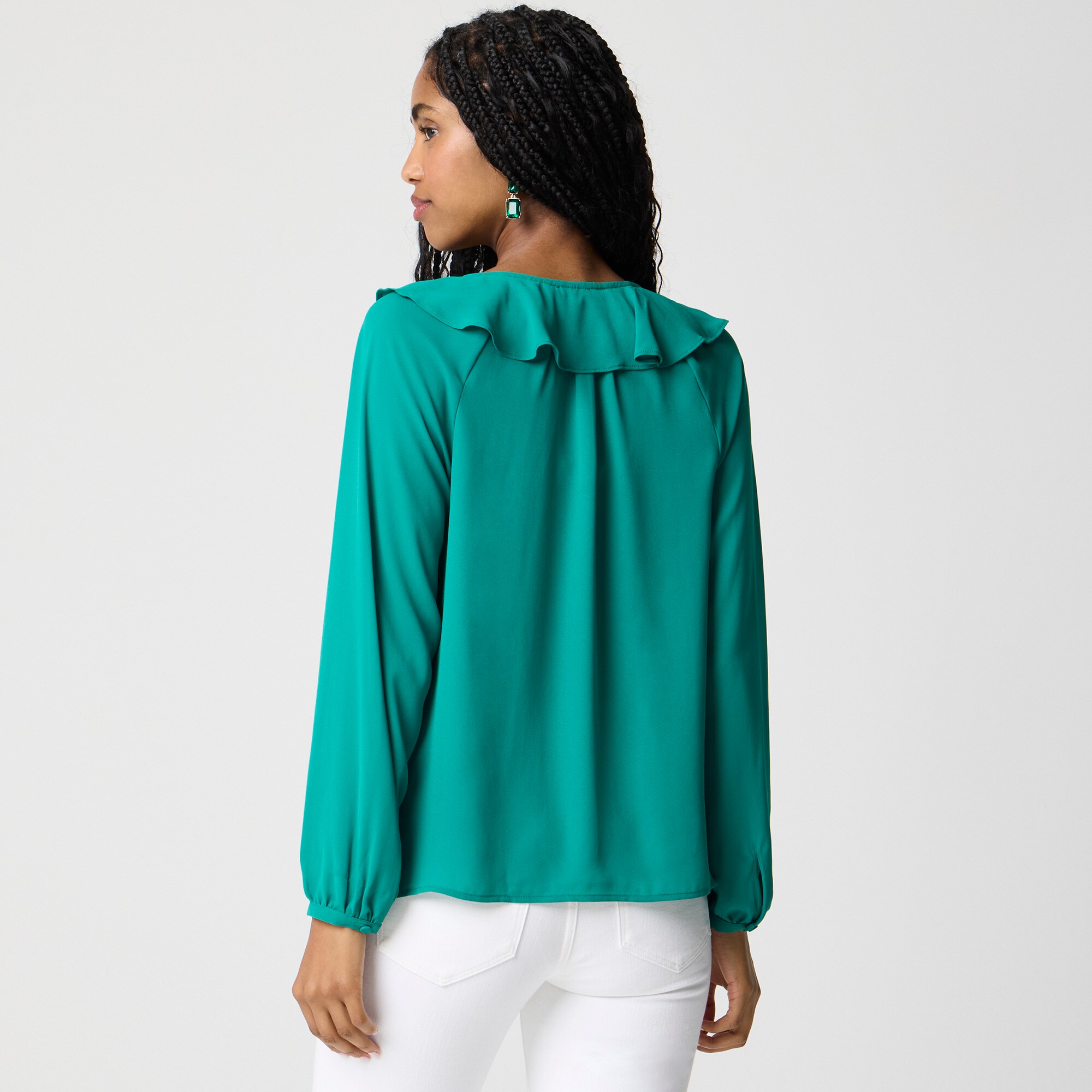 Ruffle tie-front top