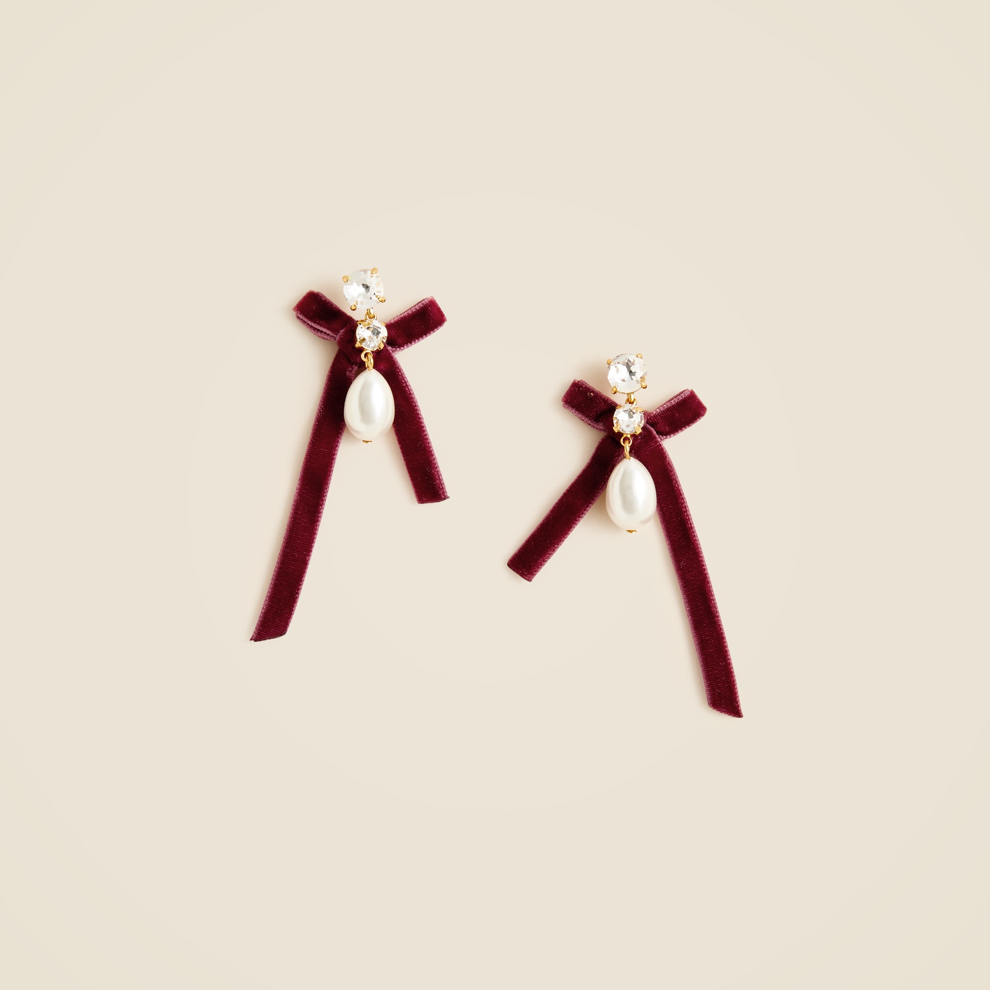 Bow pearl drop earrings