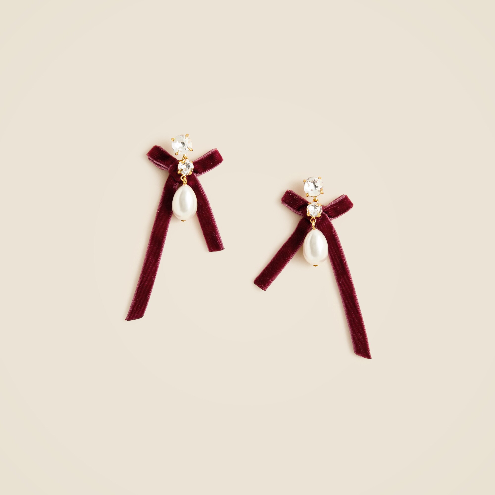  Bow pearl drop earrings